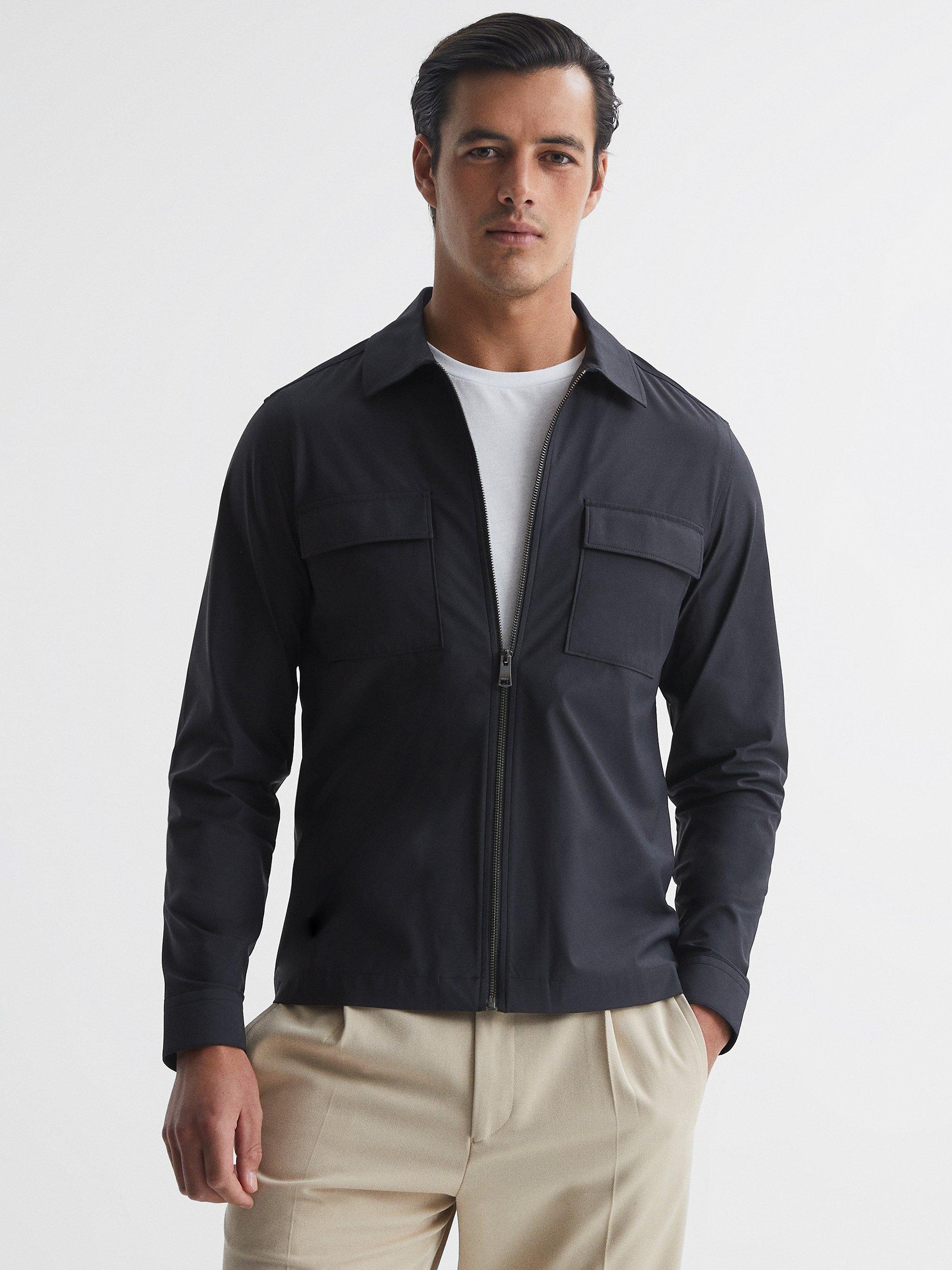 Reiss Pump Long Sleeve Technical Patch Jacket