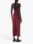 Whistles Bandeau Cropped Jumpsuit, Burgundy