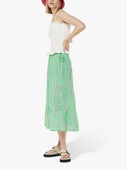 Whistles Daisy Meadow Tie Side Tiered Skirt, Green, Green