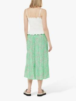 Whistles Daisy Meadow Tie Side Tiered Skirt, Green - view 2, Green