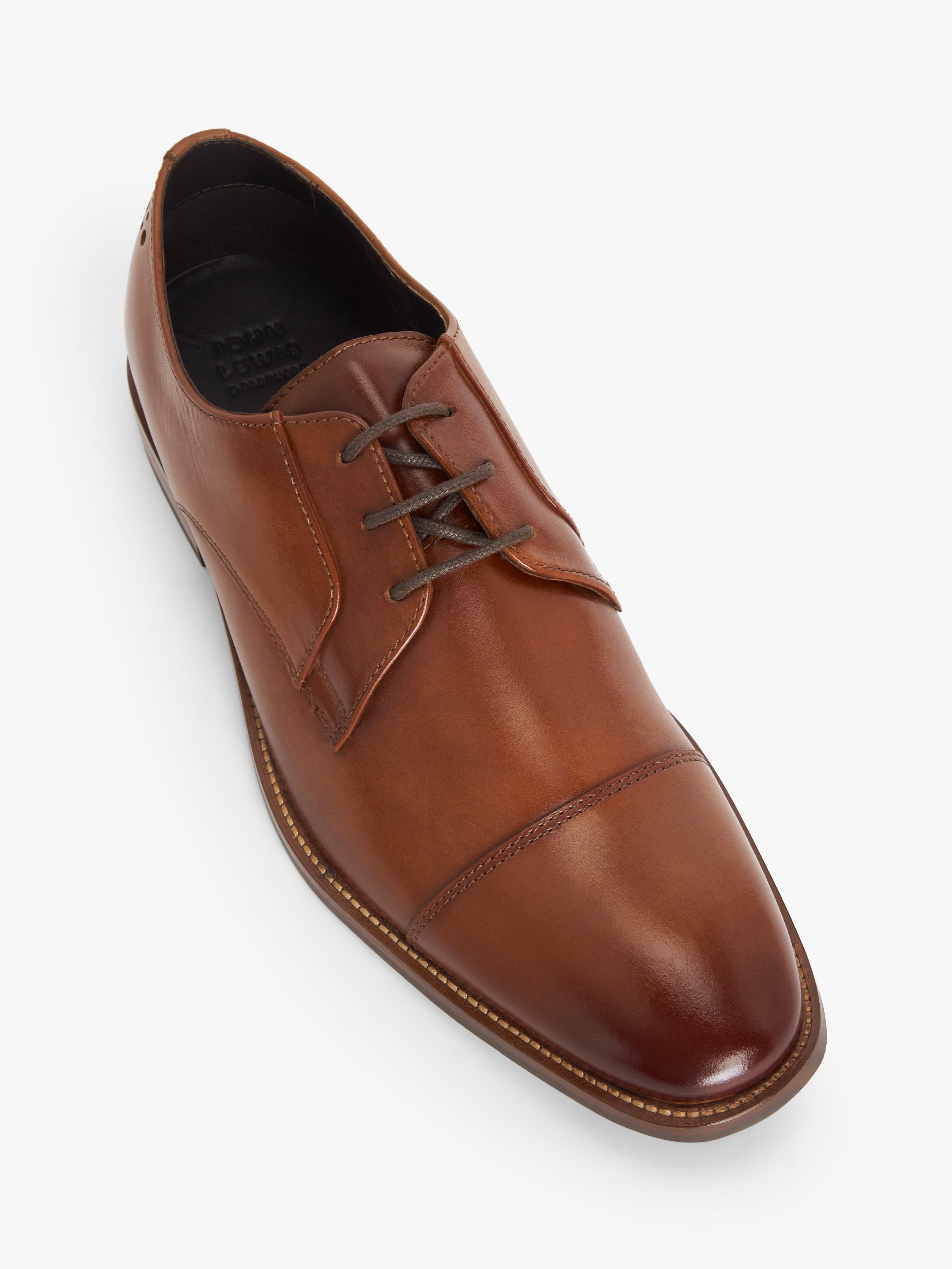 Product image 5 of 6, which shows John Lewis Eaton 3-Eyelet Leather Derby Shoes, Tan, 7
