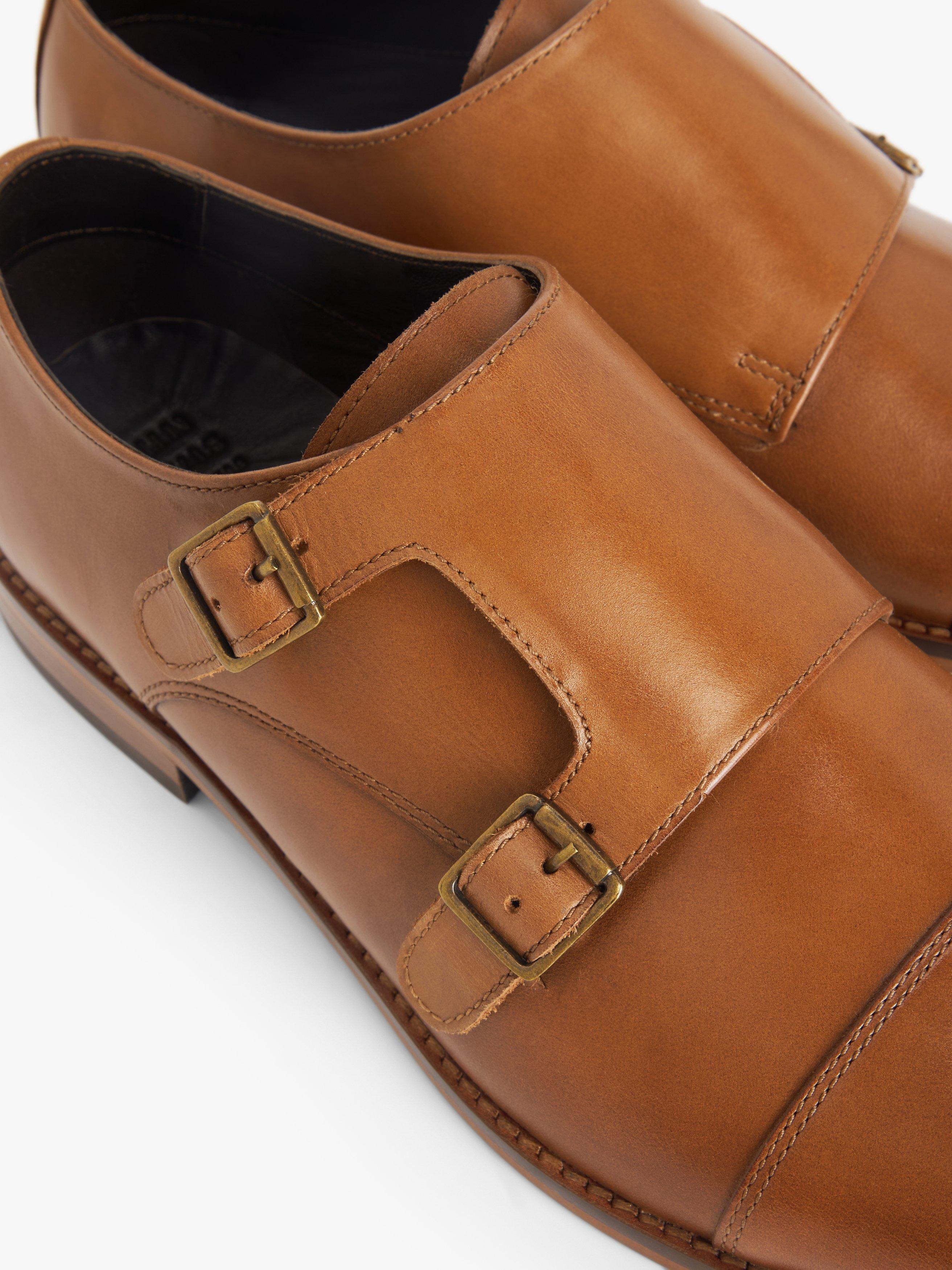 John Lewis Double Strap Leather Monk Shoes