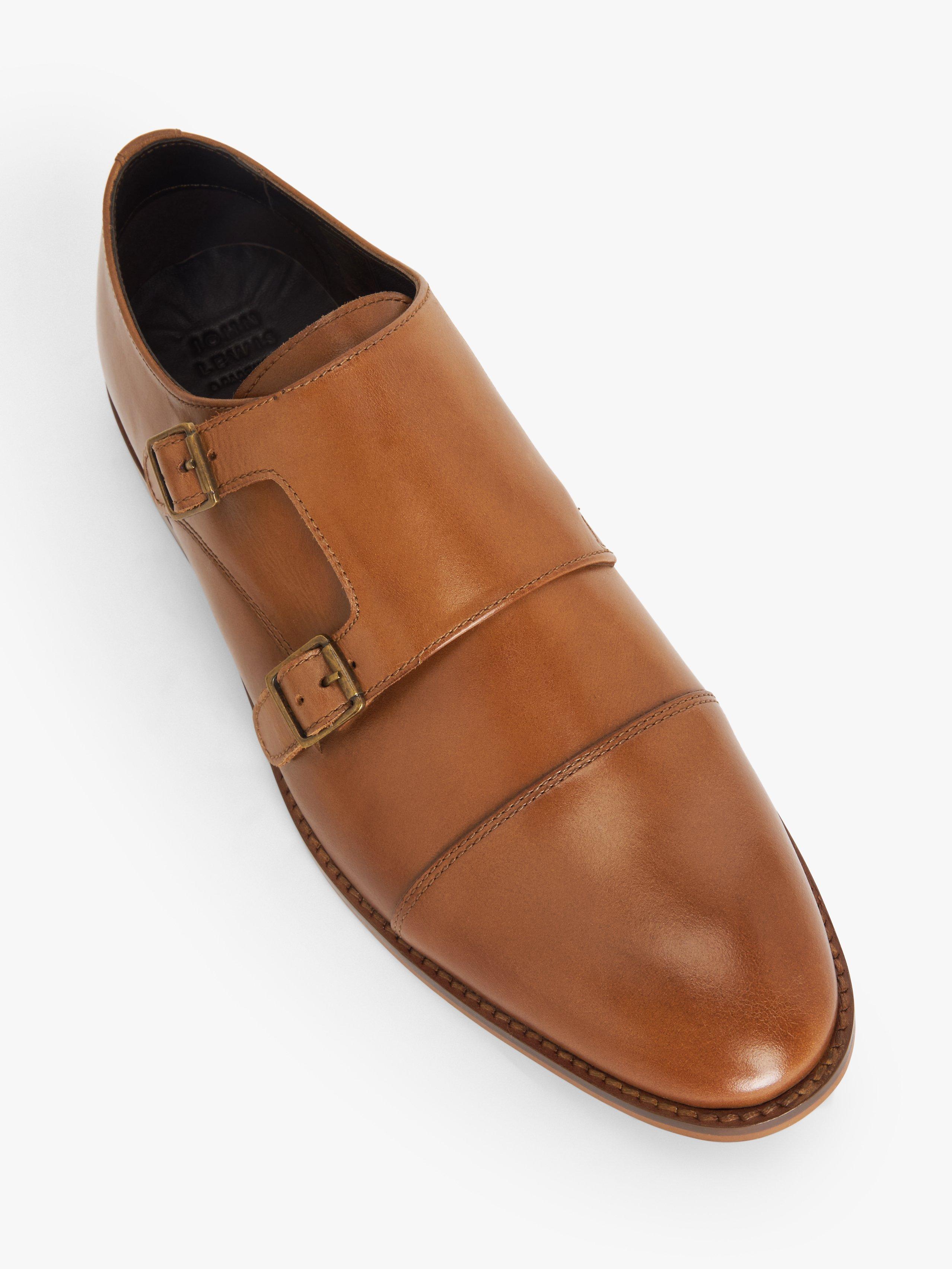 John Lewis Double Strap Leather Monk Shoes
