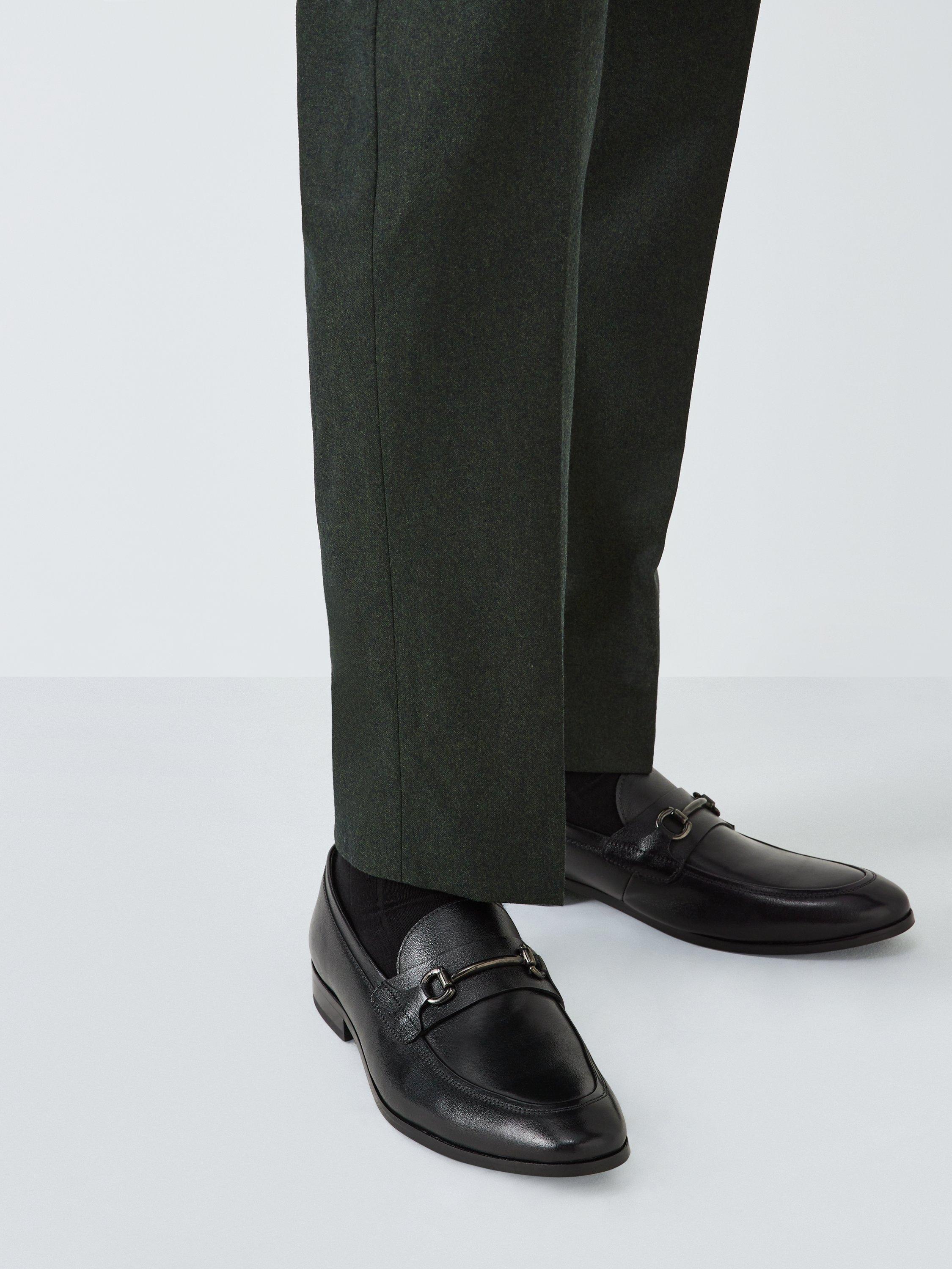 Product image 2 of 6, which shows John Lewis Elsworth Trim Leather Loafers, Black, 9