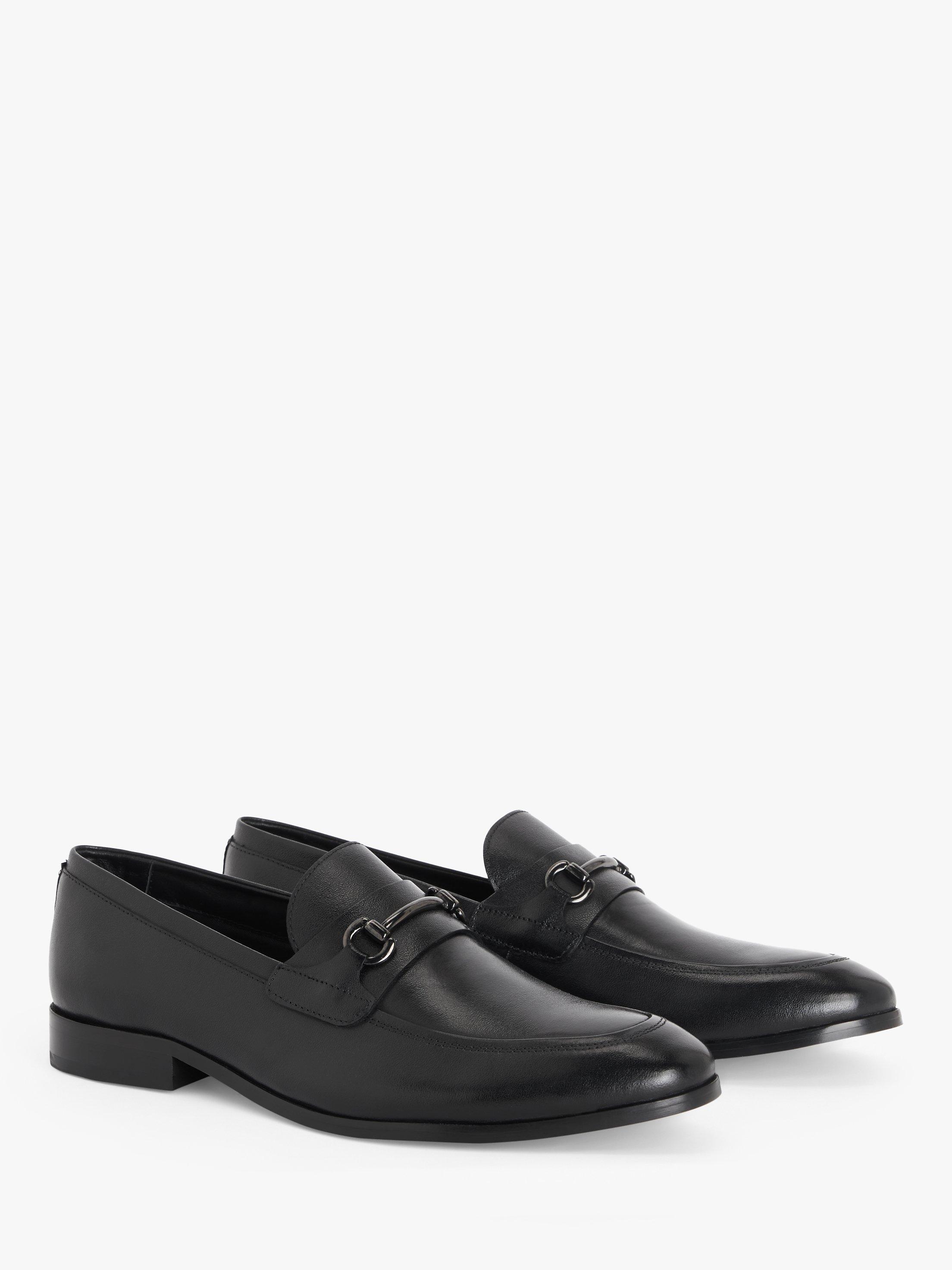 Product image 3 of 6, which shows John Lewis Elsworth Trim Leather Loafers, Black, 9