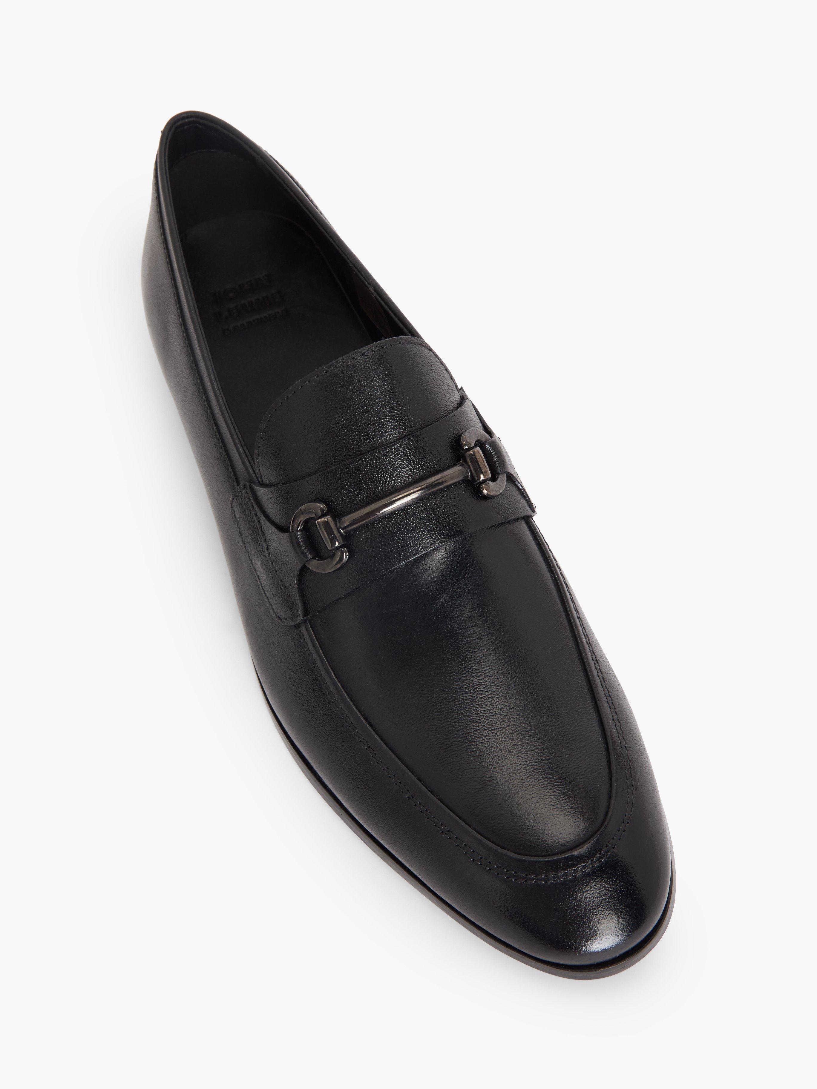Product image 5 of 6, which shows John Lewis Elsworth Trim Leather Loafers, Black, 9