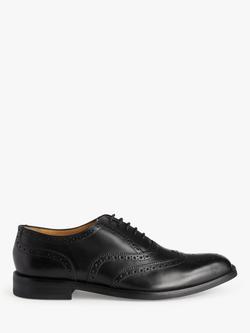 John Lewis Leather Brogues, Black Black