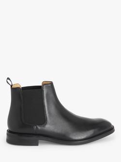 John Lewis Formal Leather Chelsea Boots, Black, Black Black