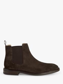 John Lewis Suede Chelsea Boots, Brown Mid