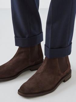John Lewis Suede Chelsea Boots - view 2, Brown Mid