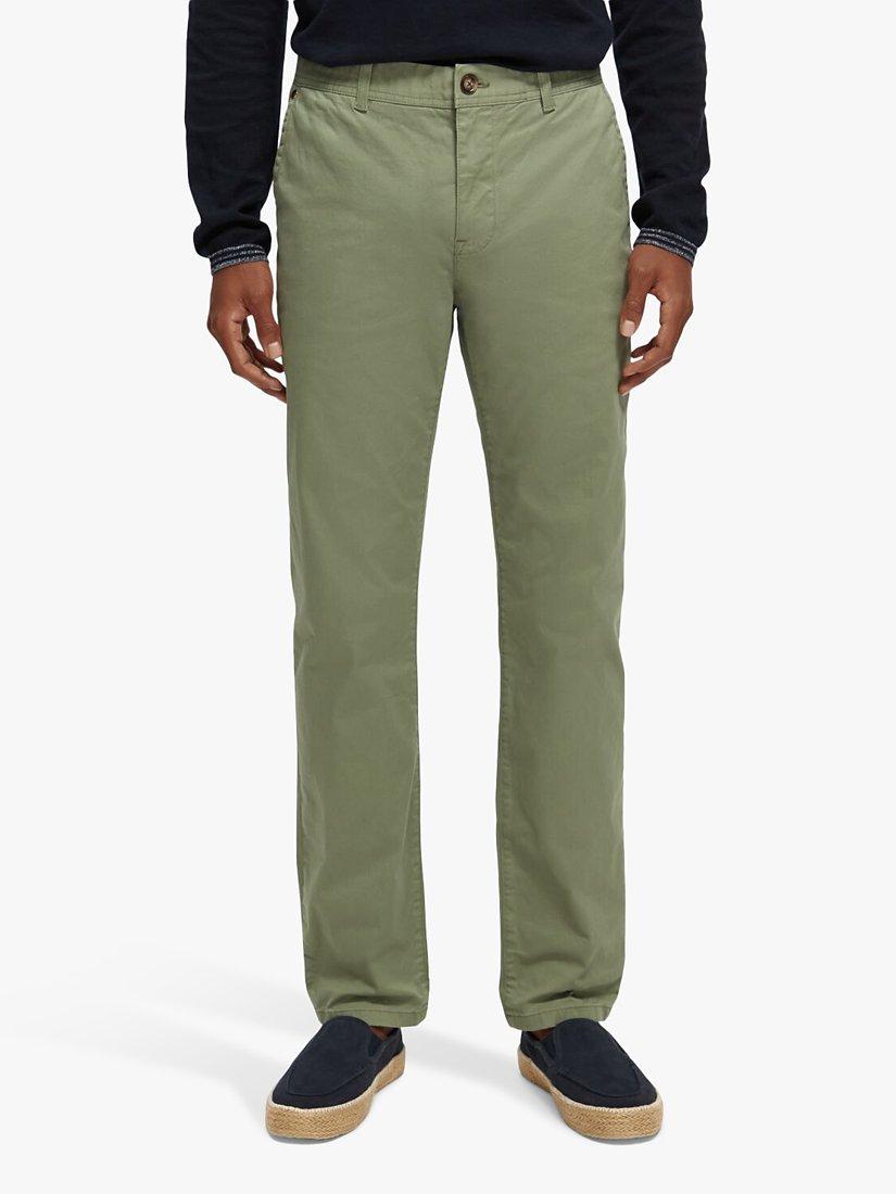 Scotch & Soda Essentials Straight Leg Chinos, Army