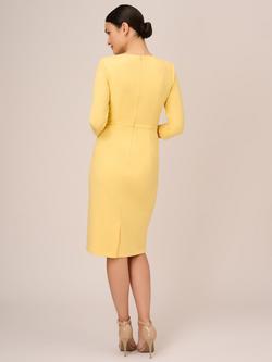 Adrianna Papell Knit Crepe Tie Waist Sheath Dress, Warm Sun - view 2, Warm Sun
