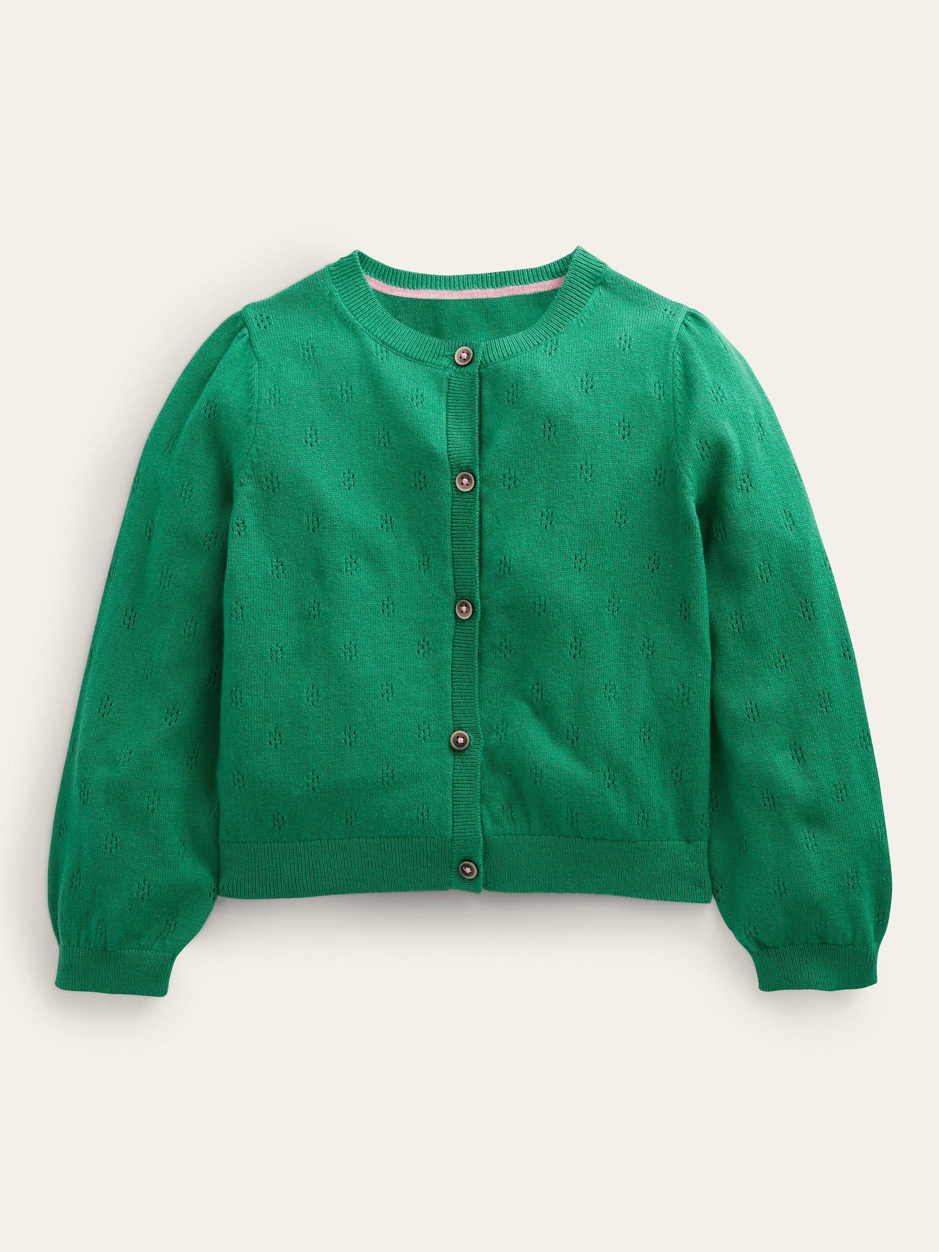 Mini Boden Kids' Cotton Cashmere Cardigan, Shady Glade