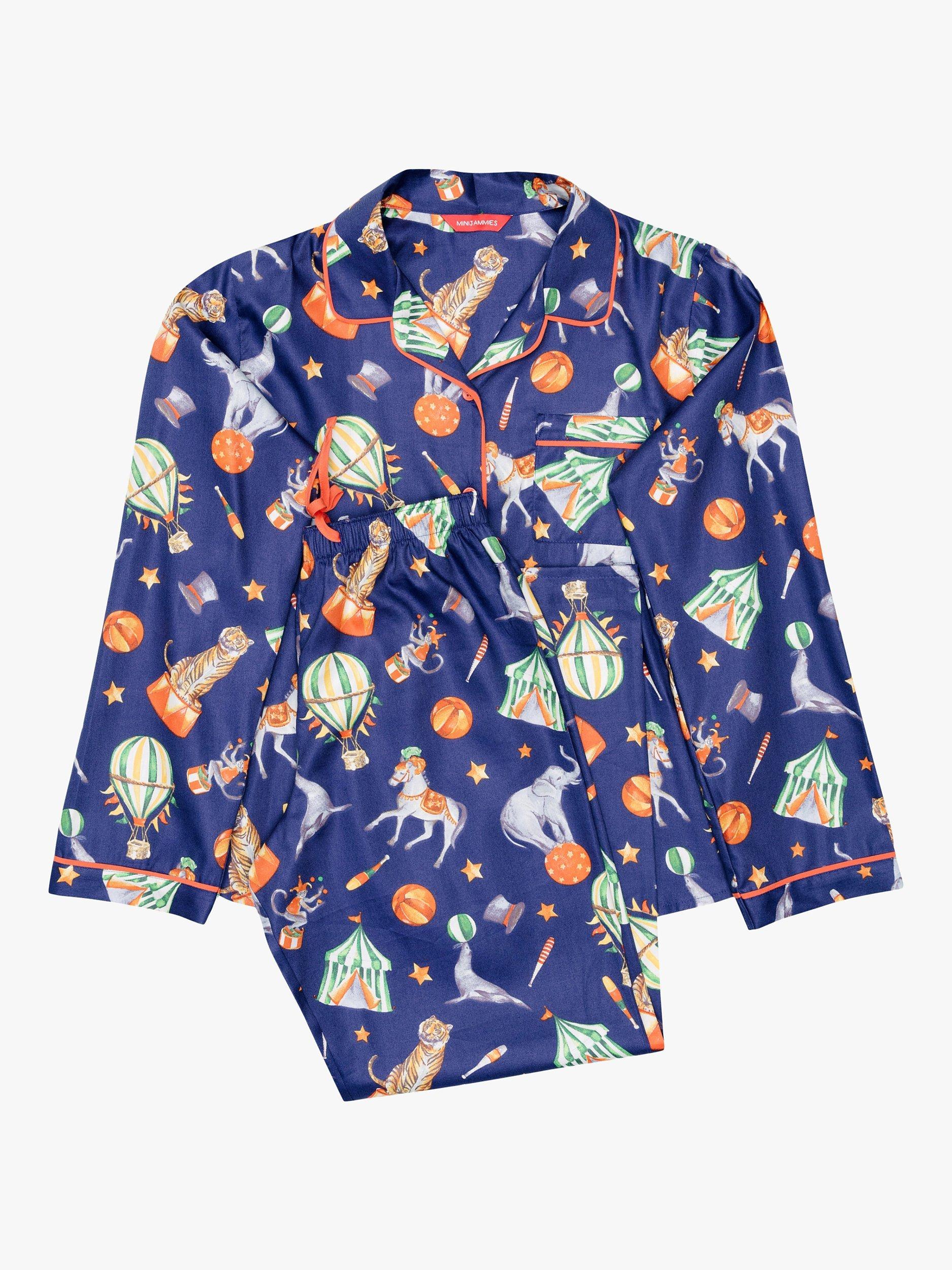Product image 4 of 4, which shows Minijammies Kids' Charlie Circus Print Unisex Pyjamas, Blue, 8-9 years