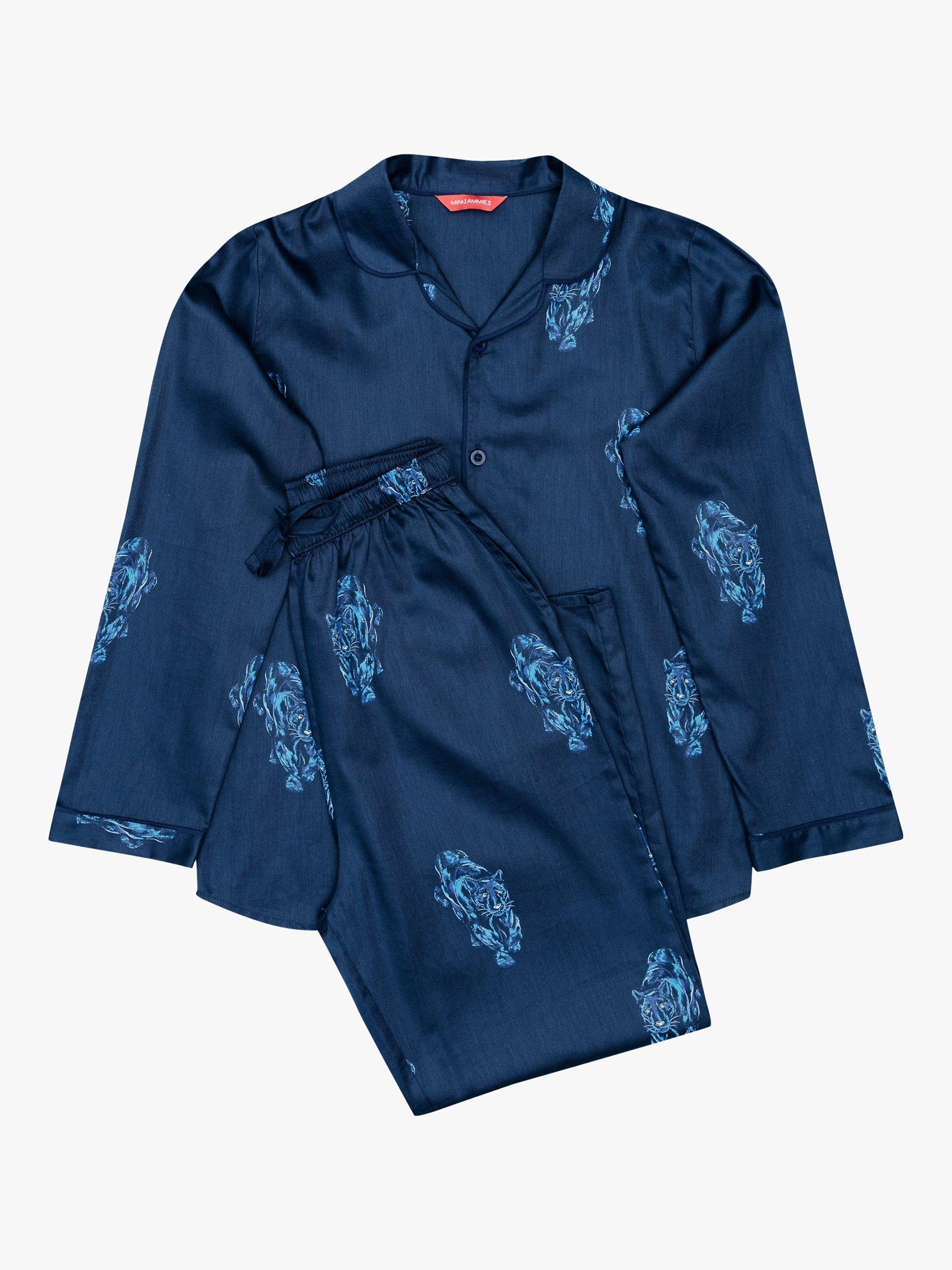 Minijammies Kids' Felix Panther Print Pyjamas, Dark Blue, 2-3 years