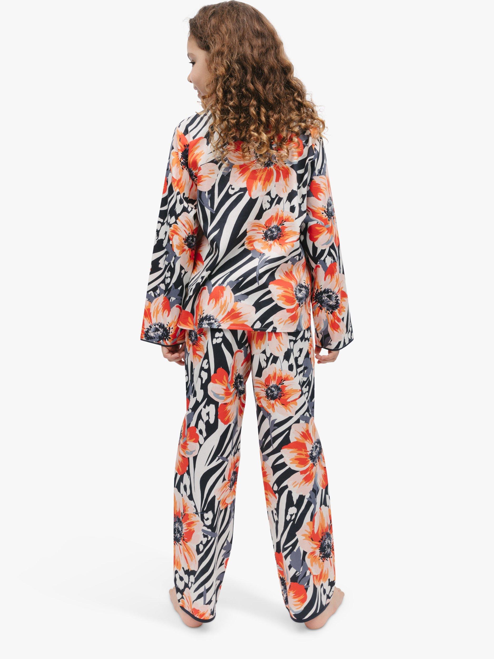 Product image 2 of 4, which shows Minijammies Kids' Nicole Animal and Floral Print Pyjamas, Multi, 2-3 years