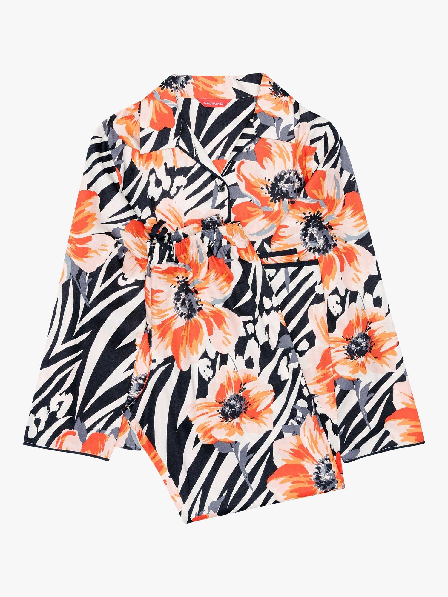 Product image 4 of 4, which shows Minijammies Kids' Nicole Animal and Floral Print Pyjamas, Multi, 2-3 years