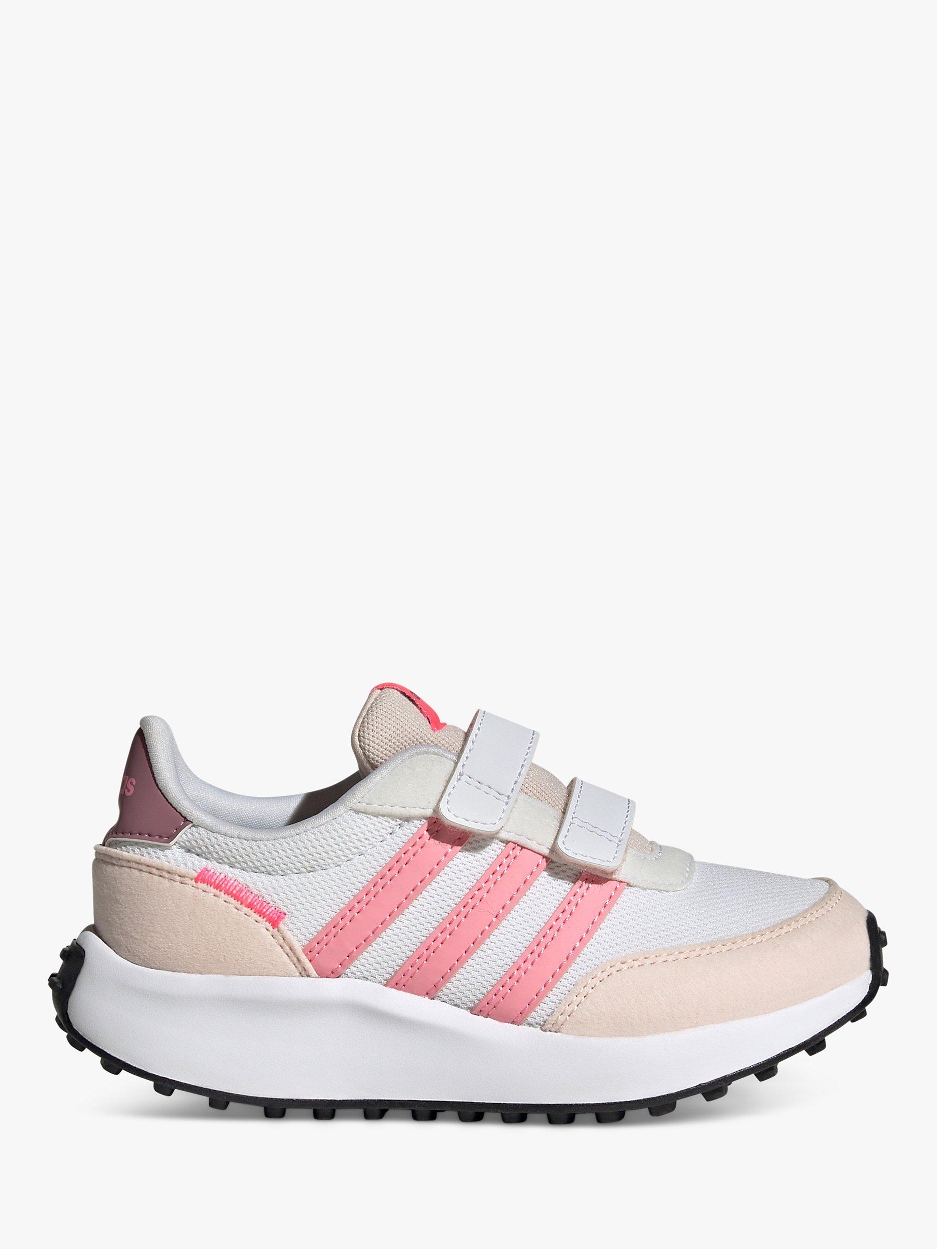 adidas Kids' Run 70s Riptape Trainers, White/Pink