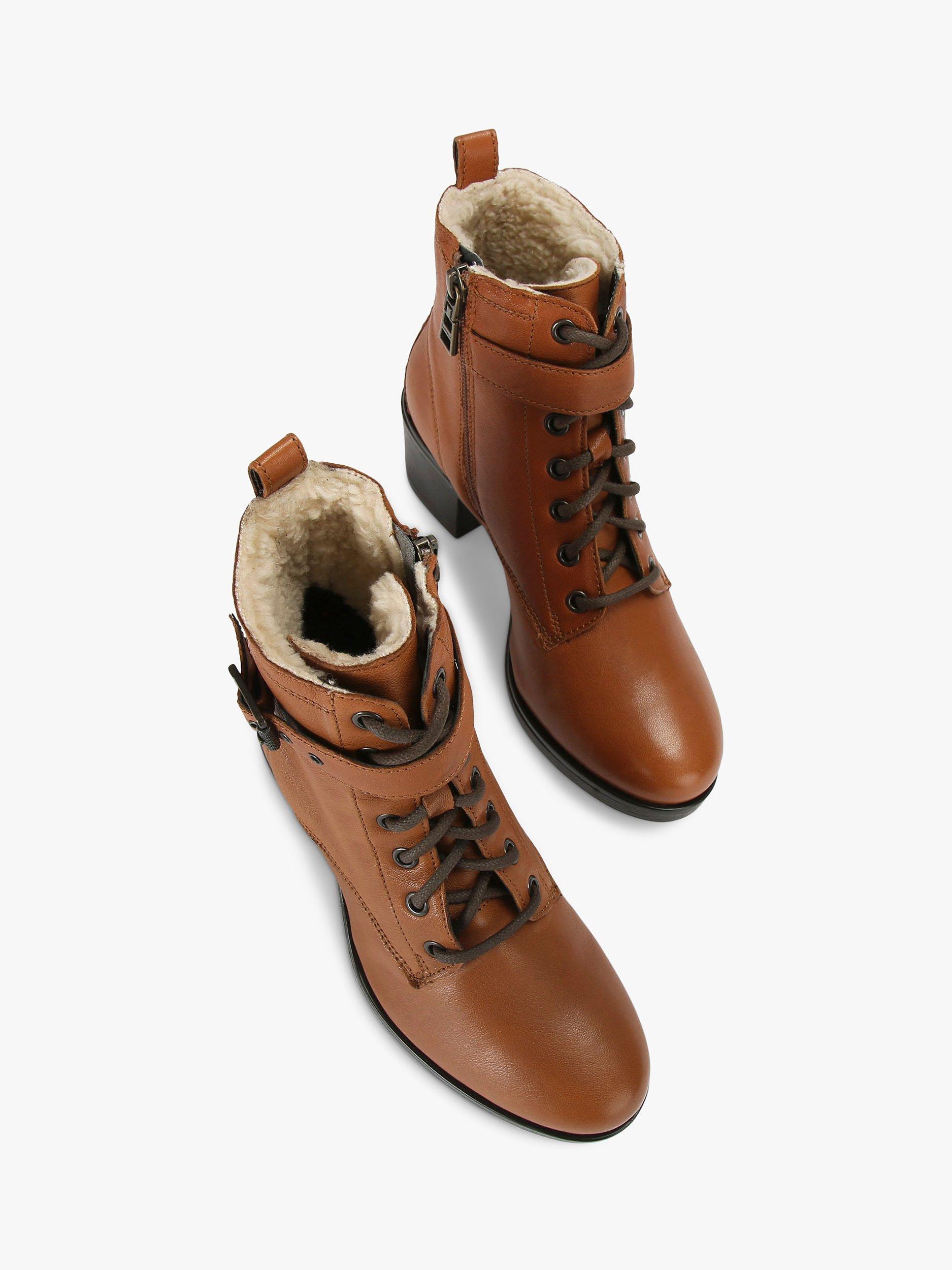 Carvela Snug Leather Heeled Ankle Boots Tan