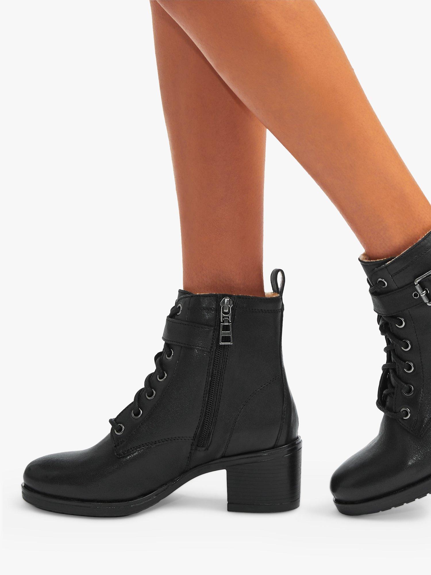 Product image 2 of 5, which shows Carvela Snug Leather Lace Up Ankle Boots, Black, 3