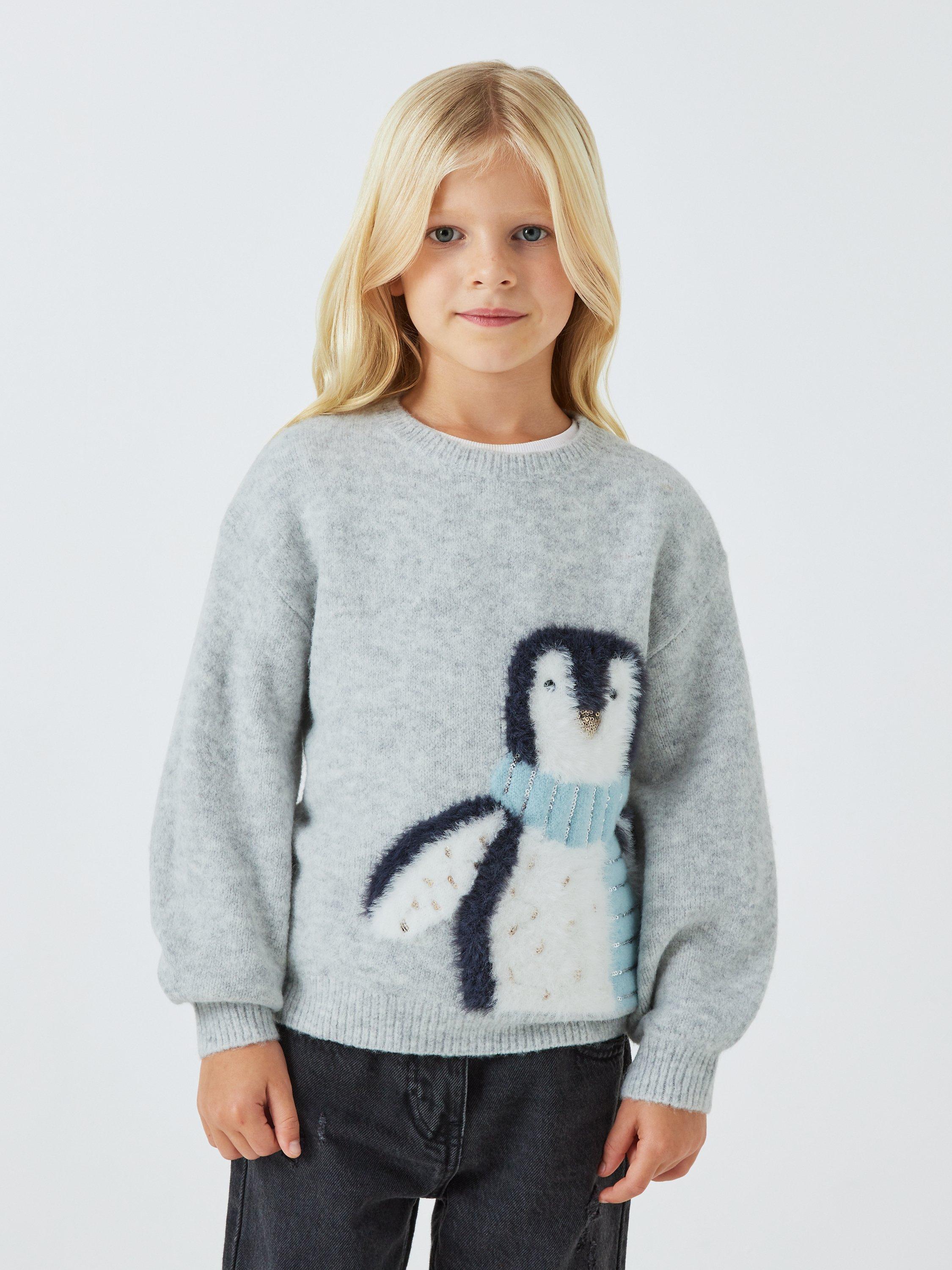 John Lewis Kids' Penguin Jumper, Grey