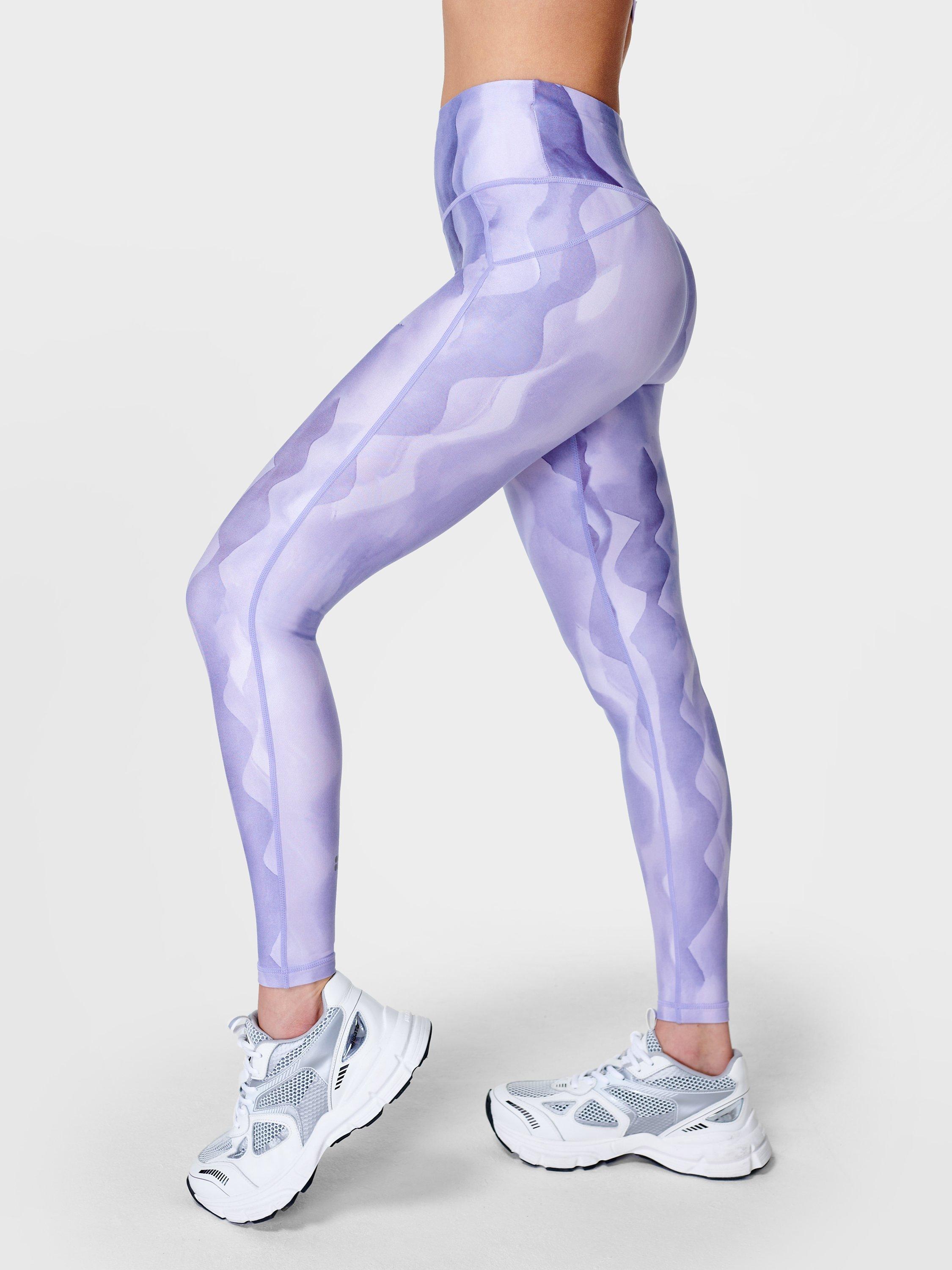 Sweaty Betty All Day Gym Leggings, Purple Wave Print