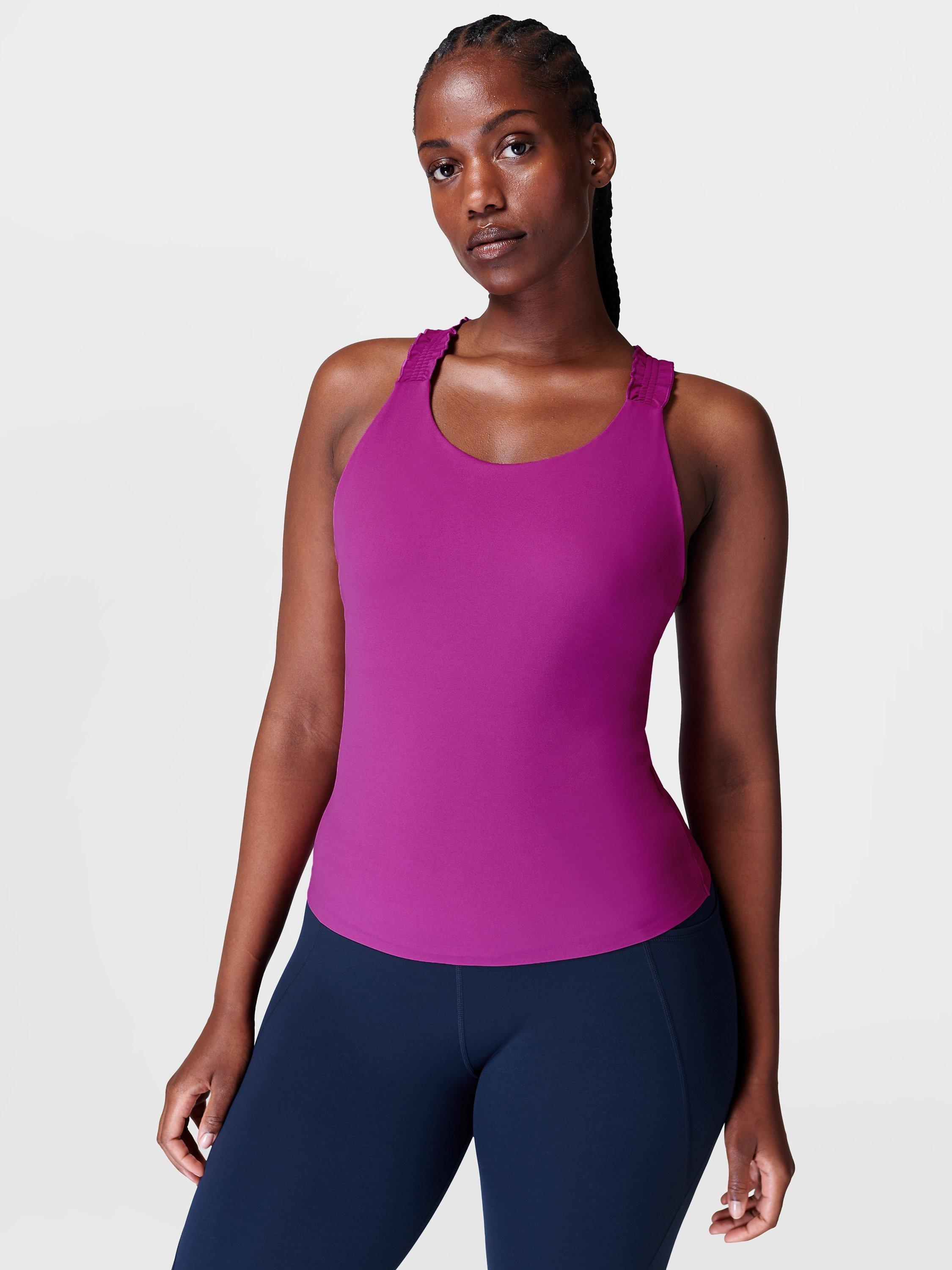 Sweaty Betty Power Cross Back Tank Top, Malbec Purple