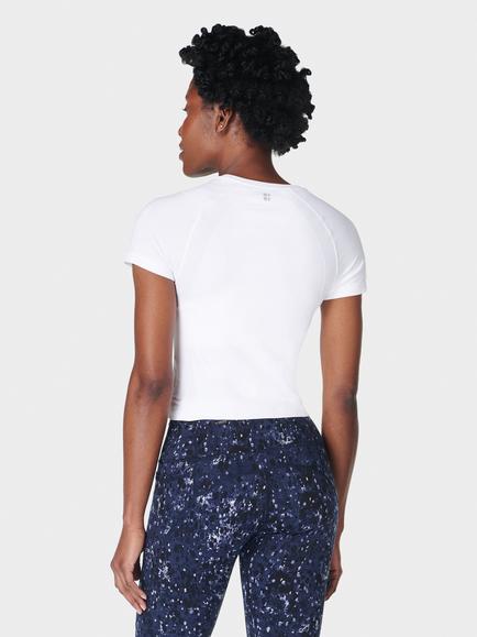 Sweaty Betty Athlete Crop Seamless Workout Top - view 2, White