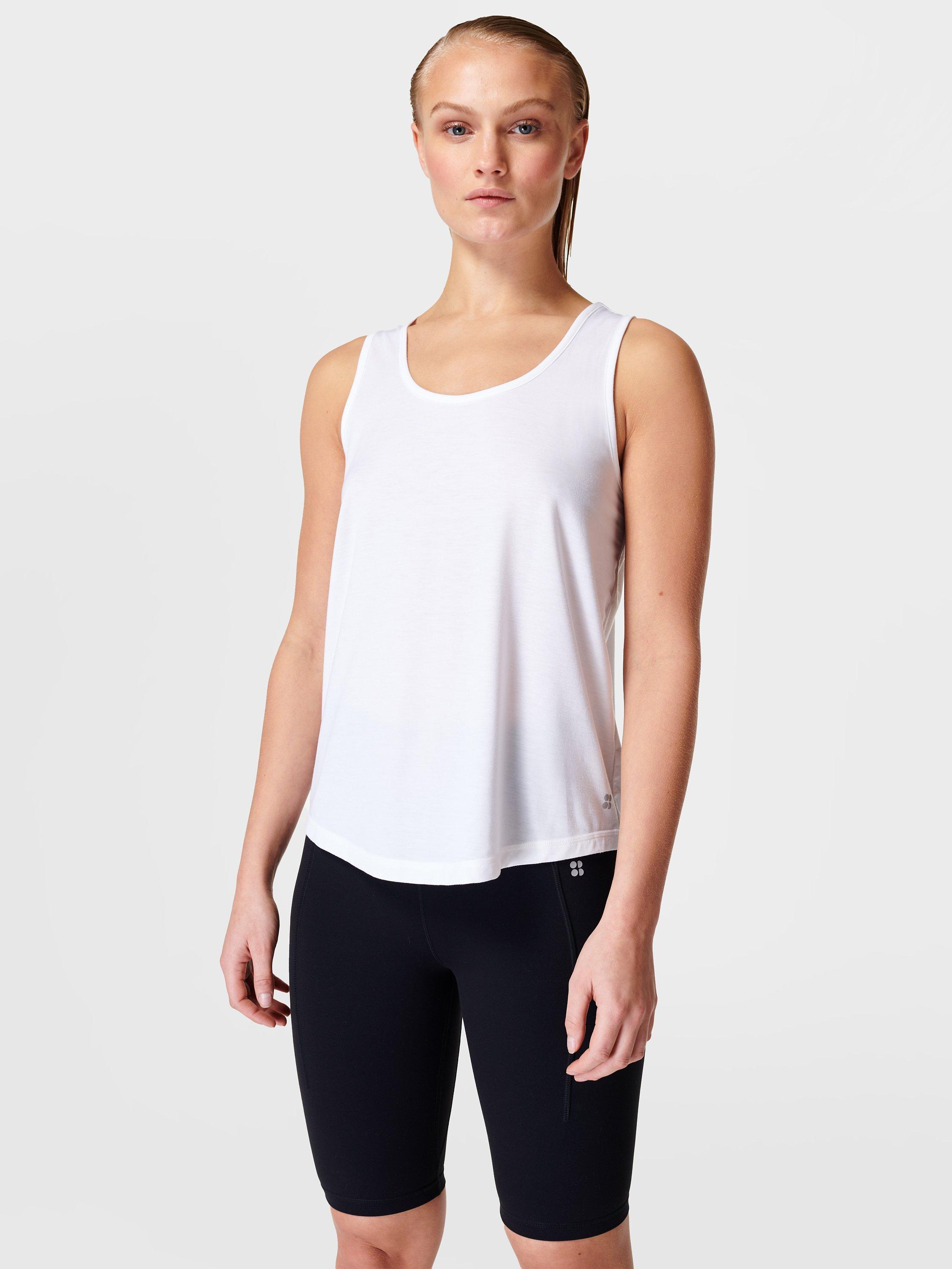Sweaty Betty Twist Yoga Tank Top, White