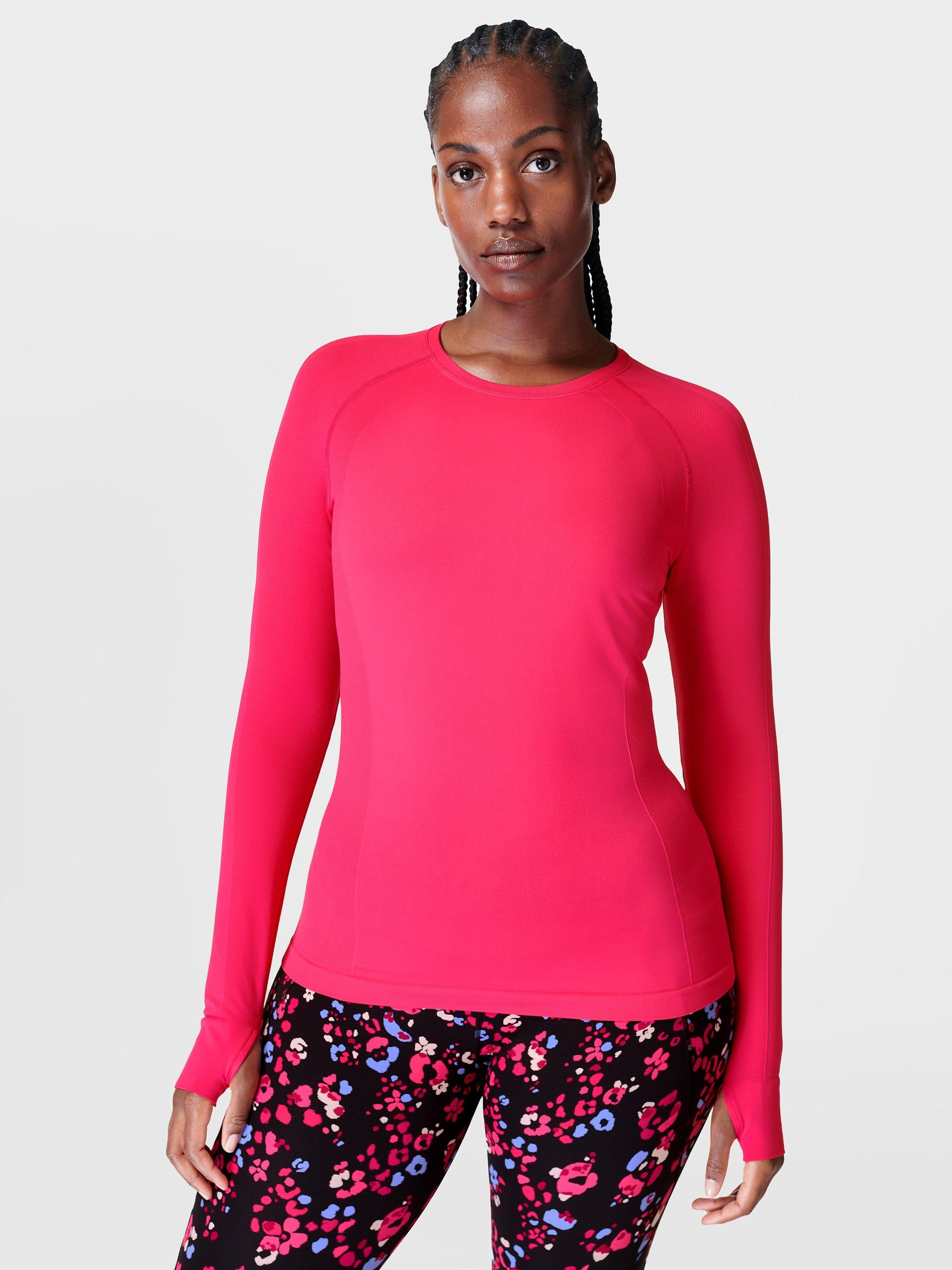 Sweaty Betty Athlete Seamless Workout Long Sleeve Top, Framboise Pink