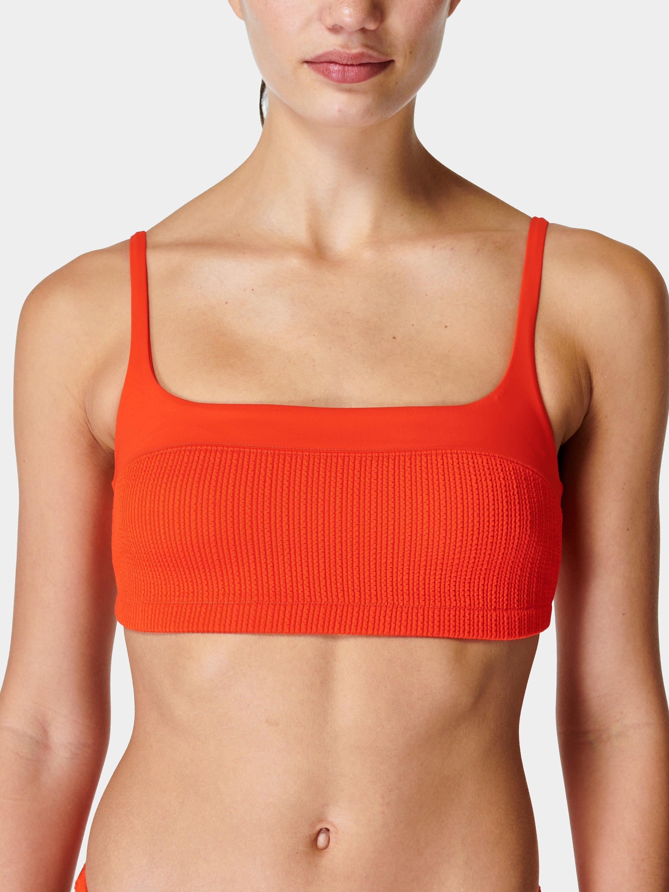 Sweaty Betty Capri Crinkled Square Neck Bikini Top, Firebird