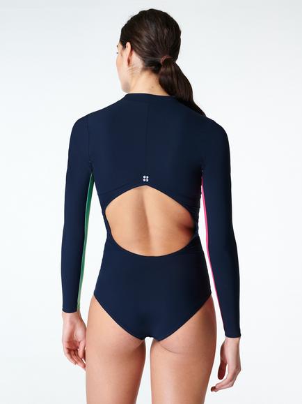 Sweaty Betty Tidal Long Sleeve Swimsuit - view 2, French Navy