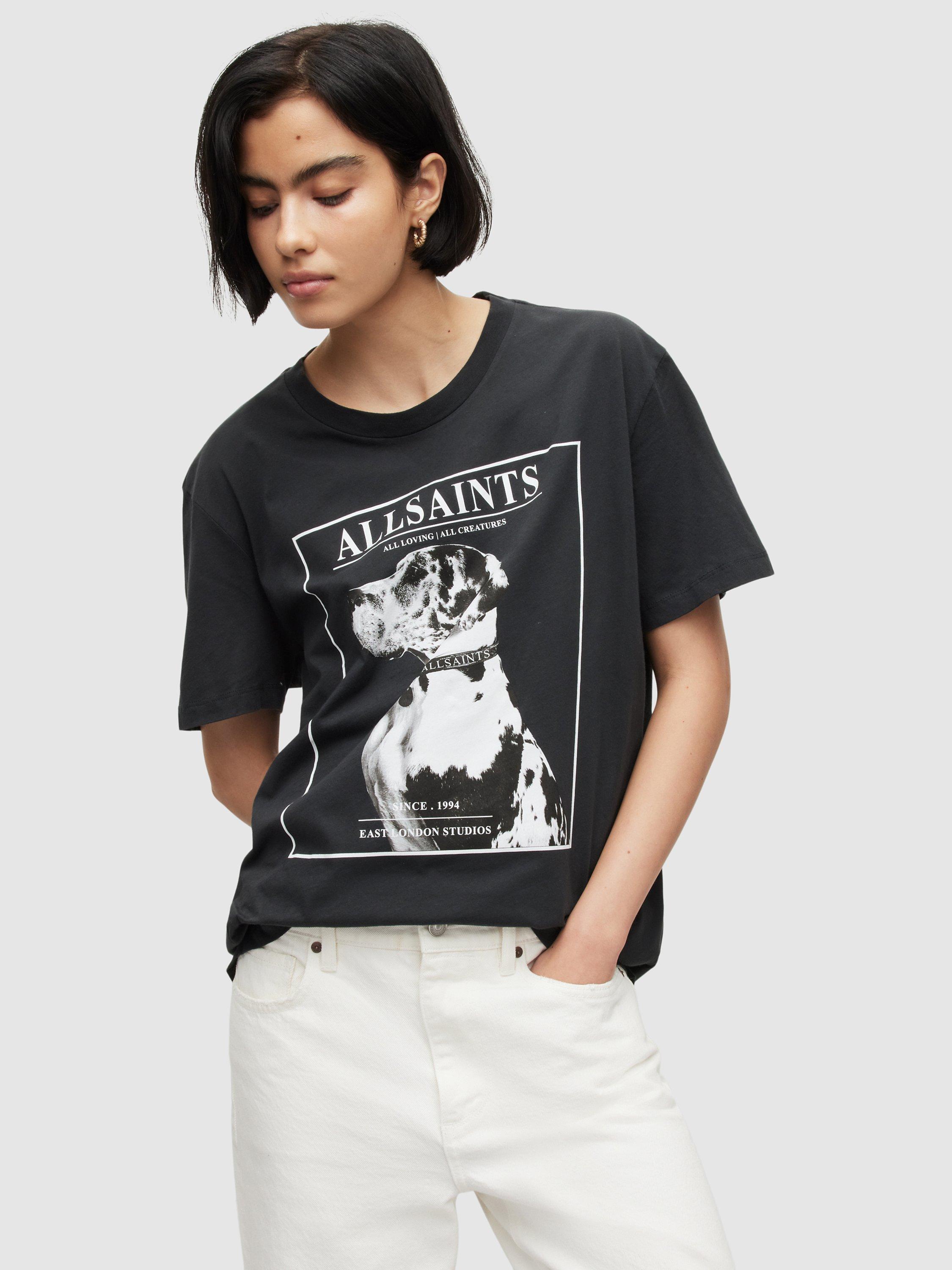 AllSaints Storm Boyfriend T-Shirt, Black
