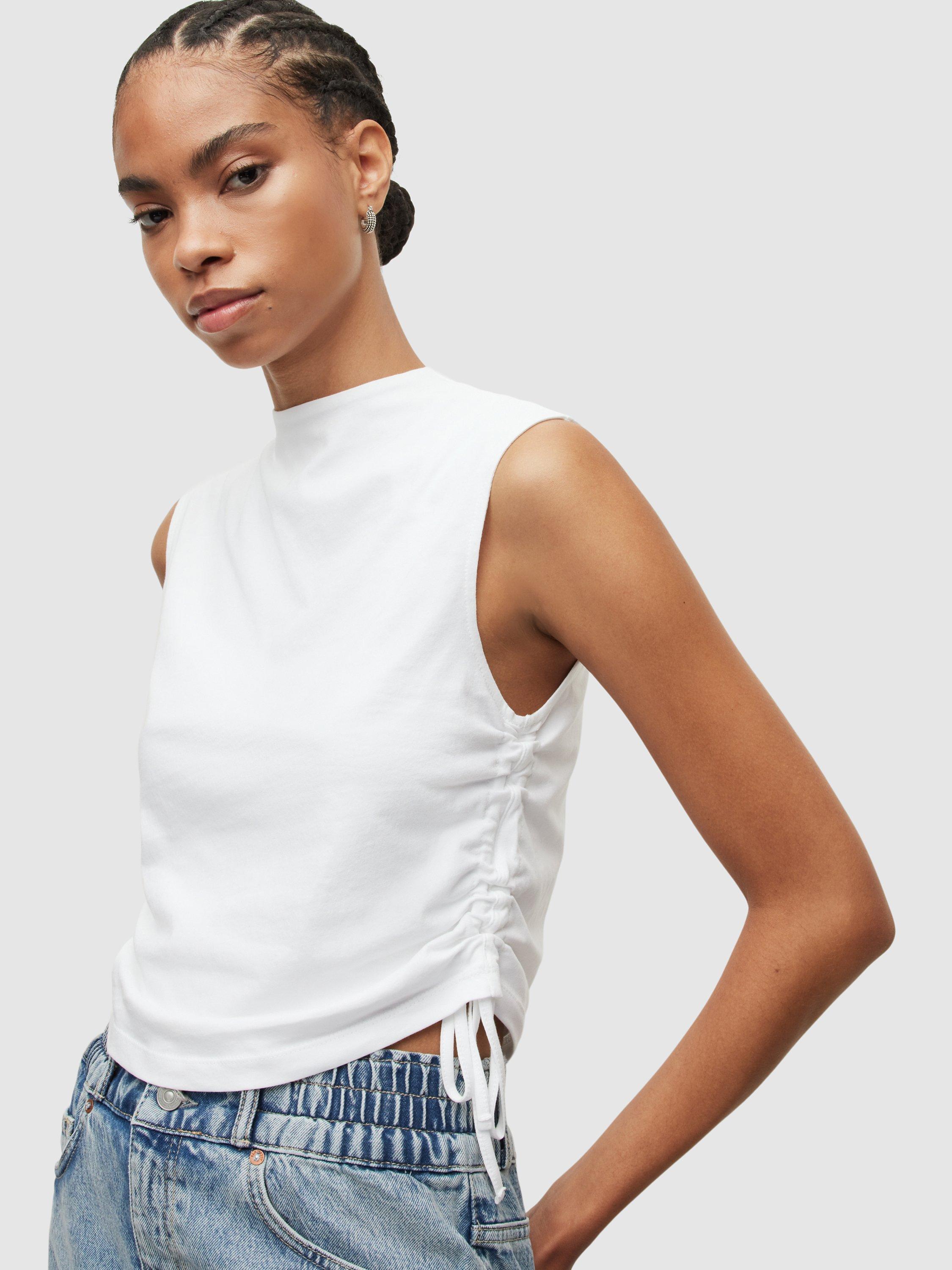 AllSaints Organic Cotton Beta Top, Optic White