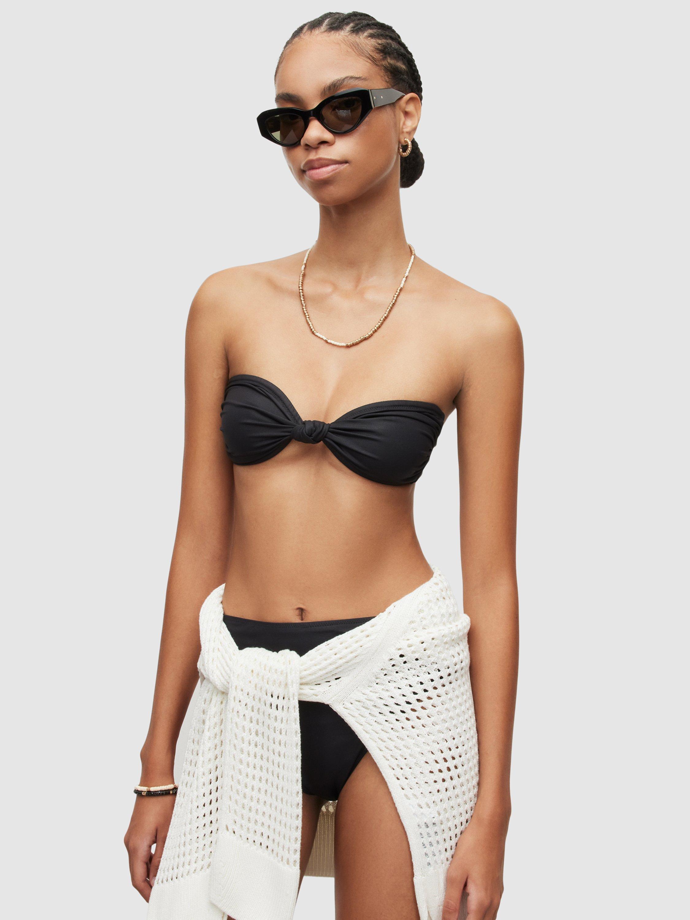 AllSaints Emma Bikini Top, Liquid Black