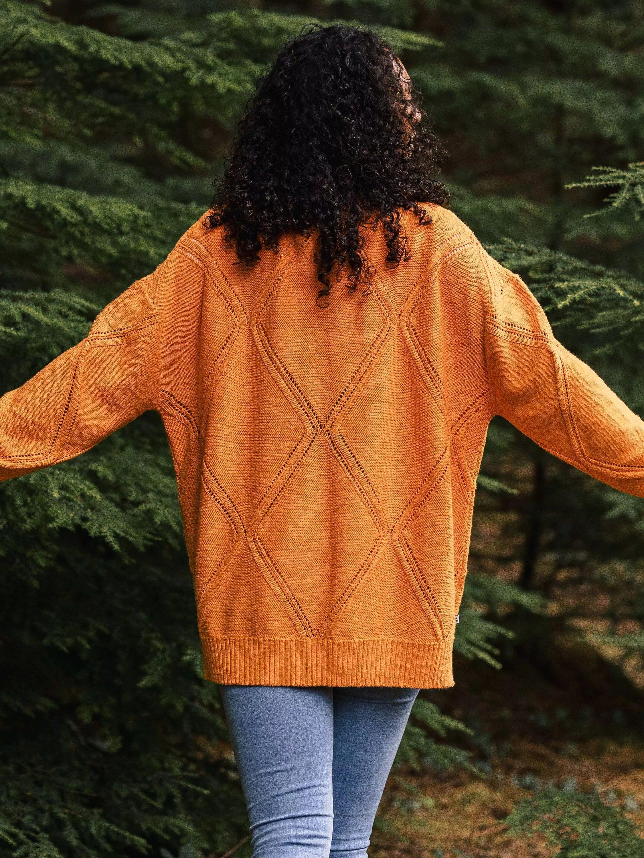 Product image 3 of 5, which shows Passenger Palm Oversized Jumper, Apricot, XS
