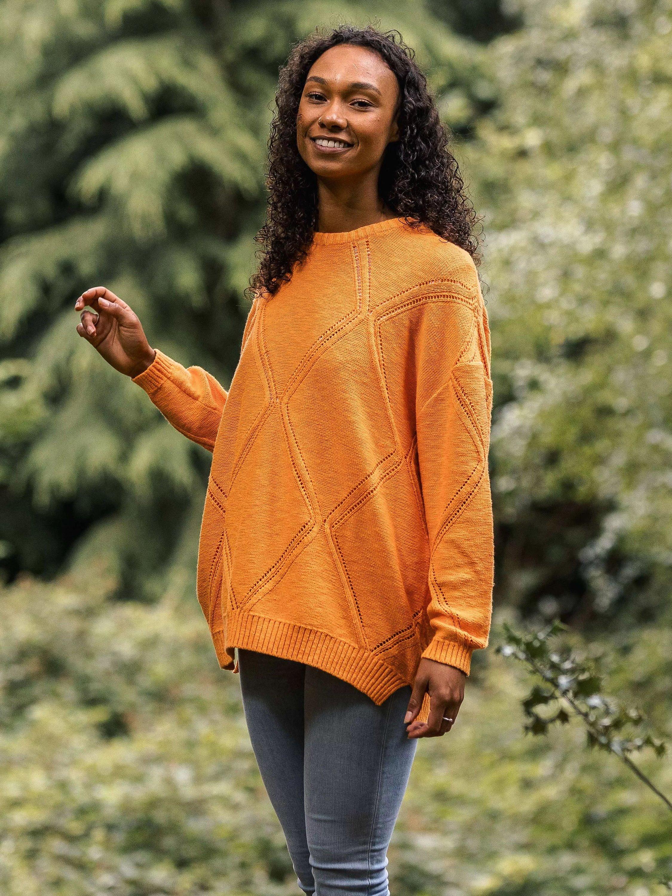 Product image 5 of 5, which shows Passenger Palm Oversized Jumper, Apricot, XS