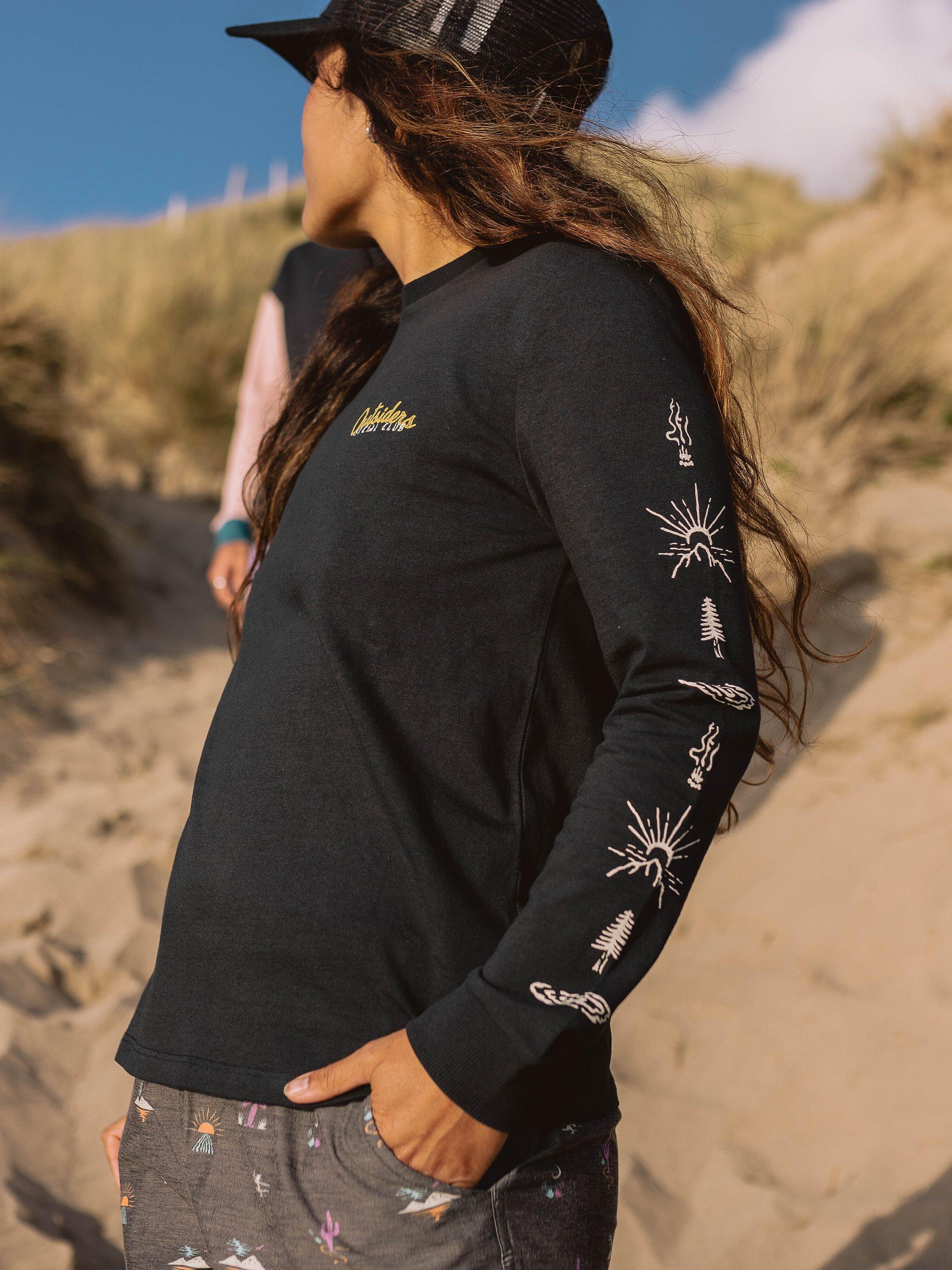 Product image 2 of 4, which shows Passenger Dawn Organic Cotton Blend T-Shirt, Black, XS