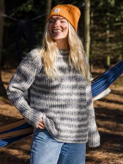 Passenger Mount Mock Neck Jumper, Grey/Multi, Grey/Multi