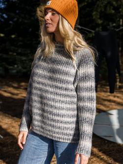 Passenger Mount Mock Neck Jumper, Grey/Multi - view 2, Grey/Multi