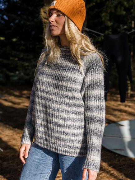 Passenger Mount Mock Neck Jumper, Grey/Multi - view 2, Grey/Multi