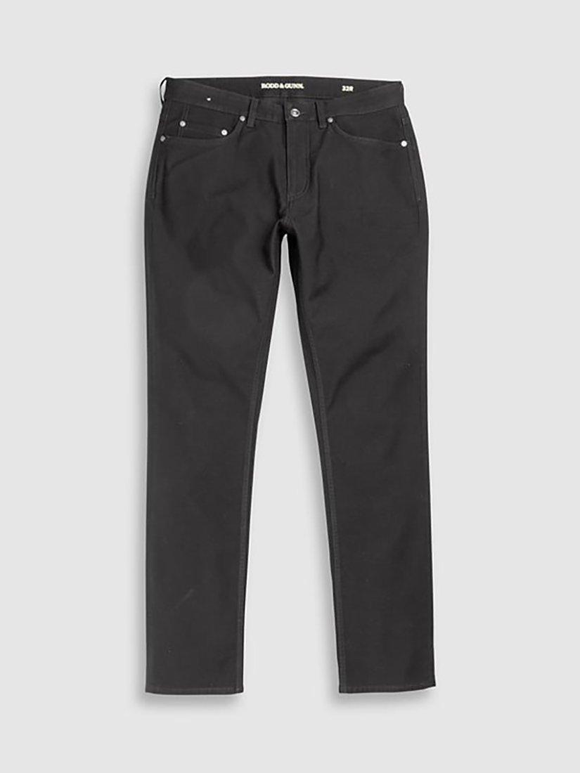 Product image 4 of 6, which shows Rodd & Gunn Motion 2 Straight Fit Stretch Cotton Jeans, Sl Onyx, 40S