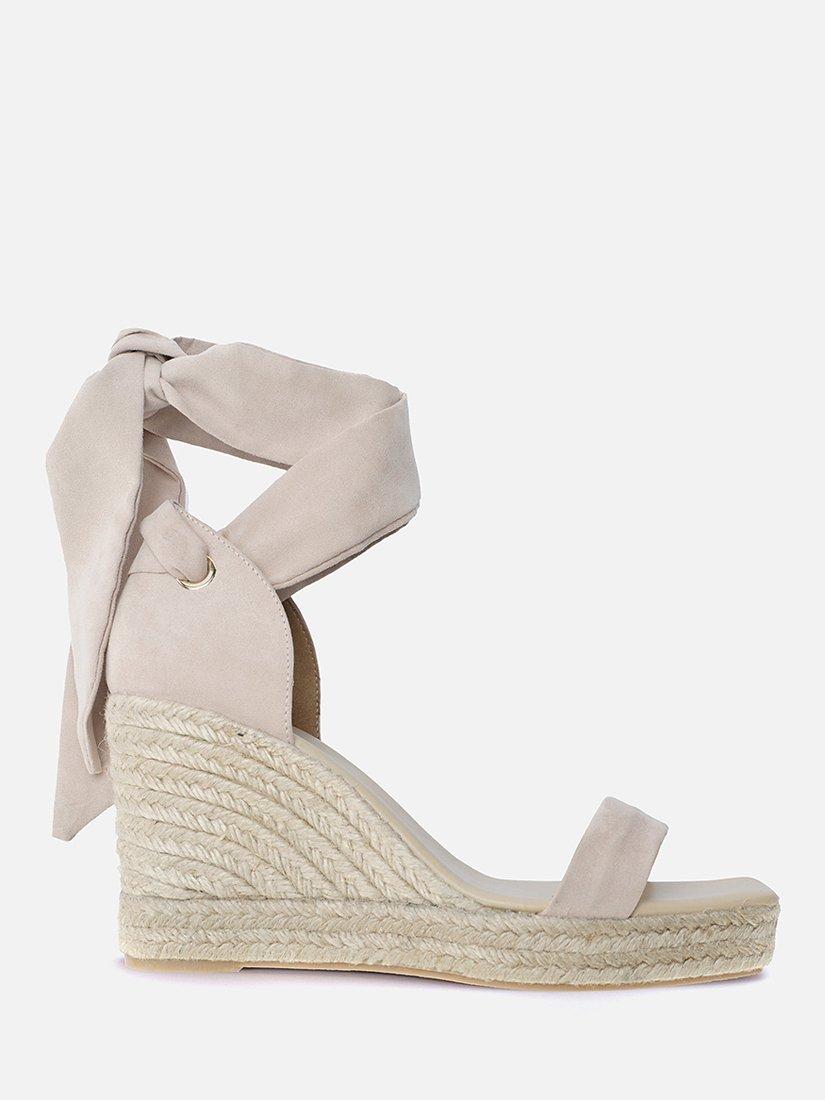 Mint Velvet Alya Wedge Heel Espadrille Sandals, Cream