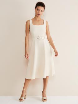 Phase Eight Ethel Plain Fit & Flare Dress, Cream, Cream