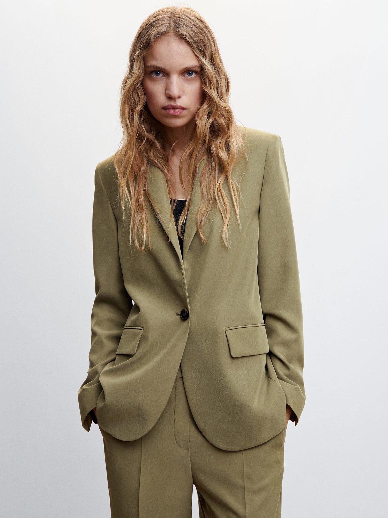 Mango Marina Blazer, Khaki