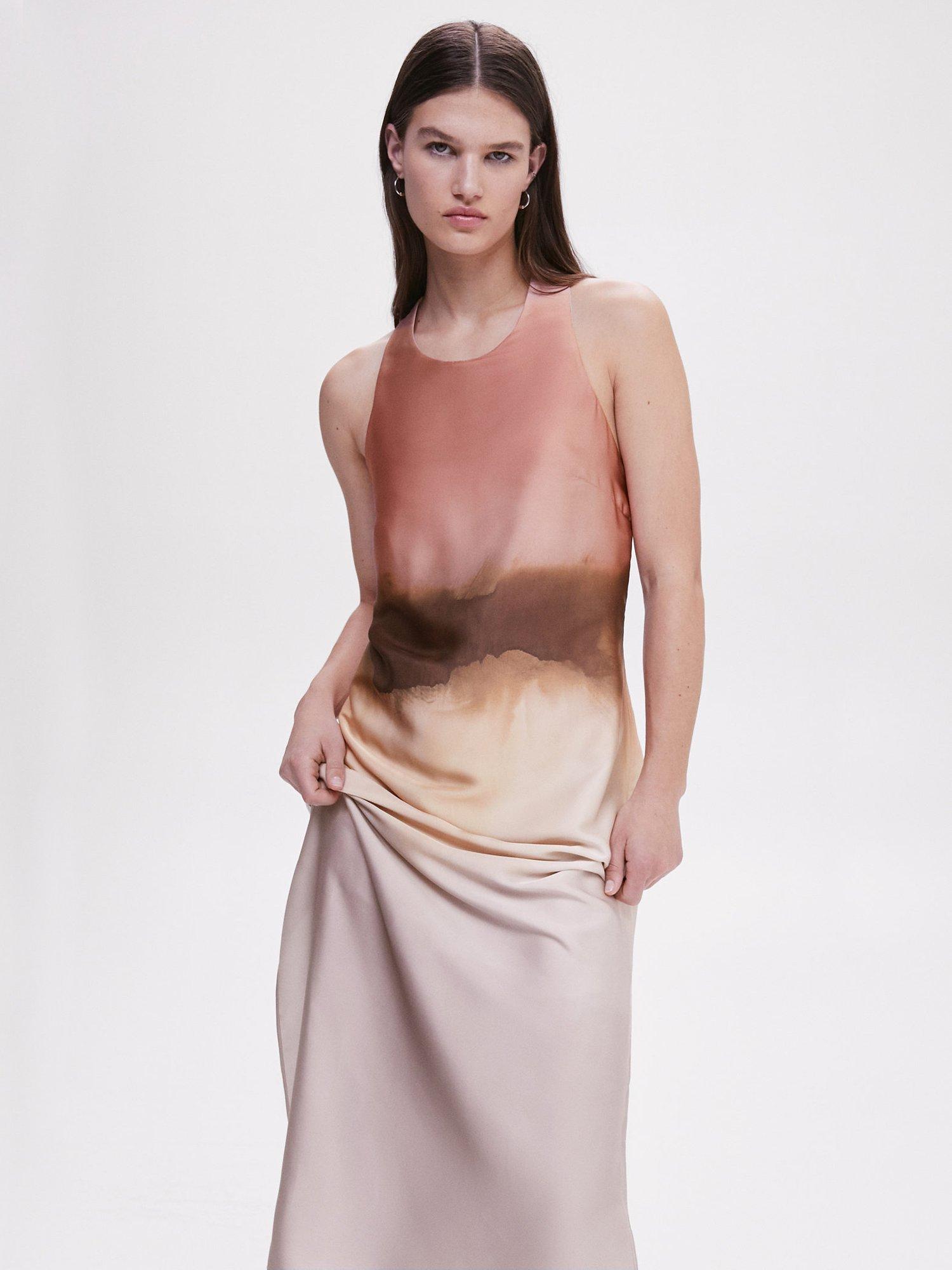 Mango Spring Satin Maxi Dress