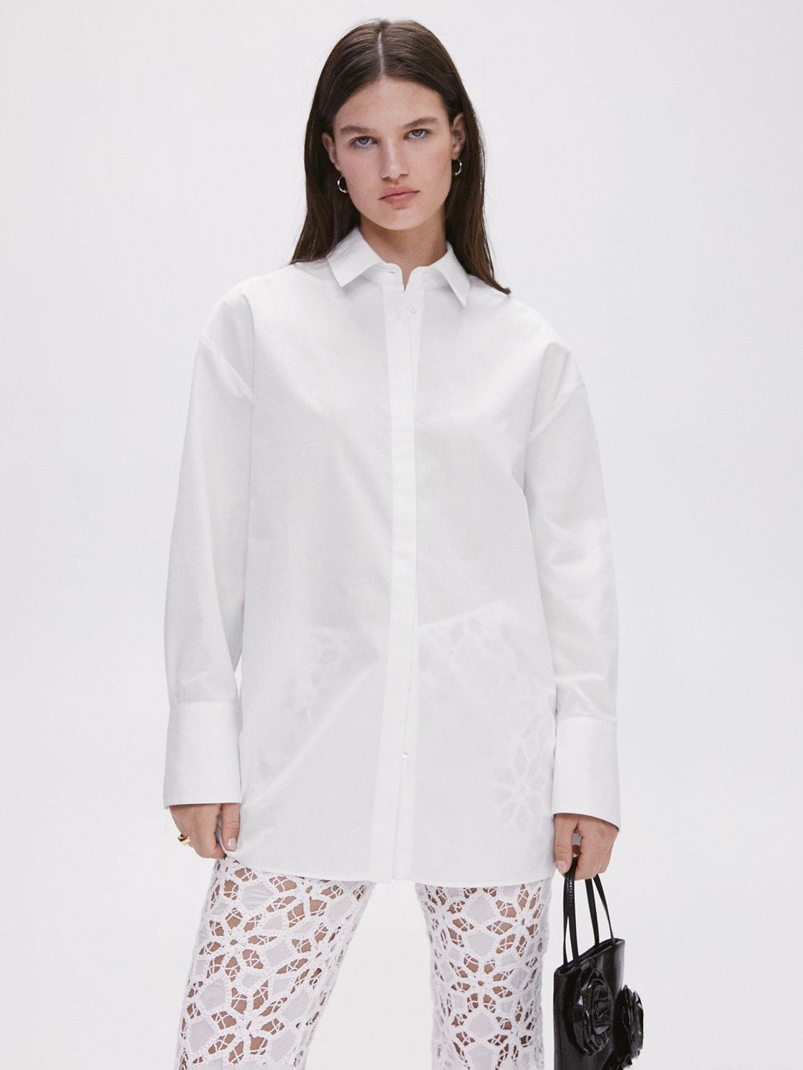 Mango Jonan Cotton Shirt, White