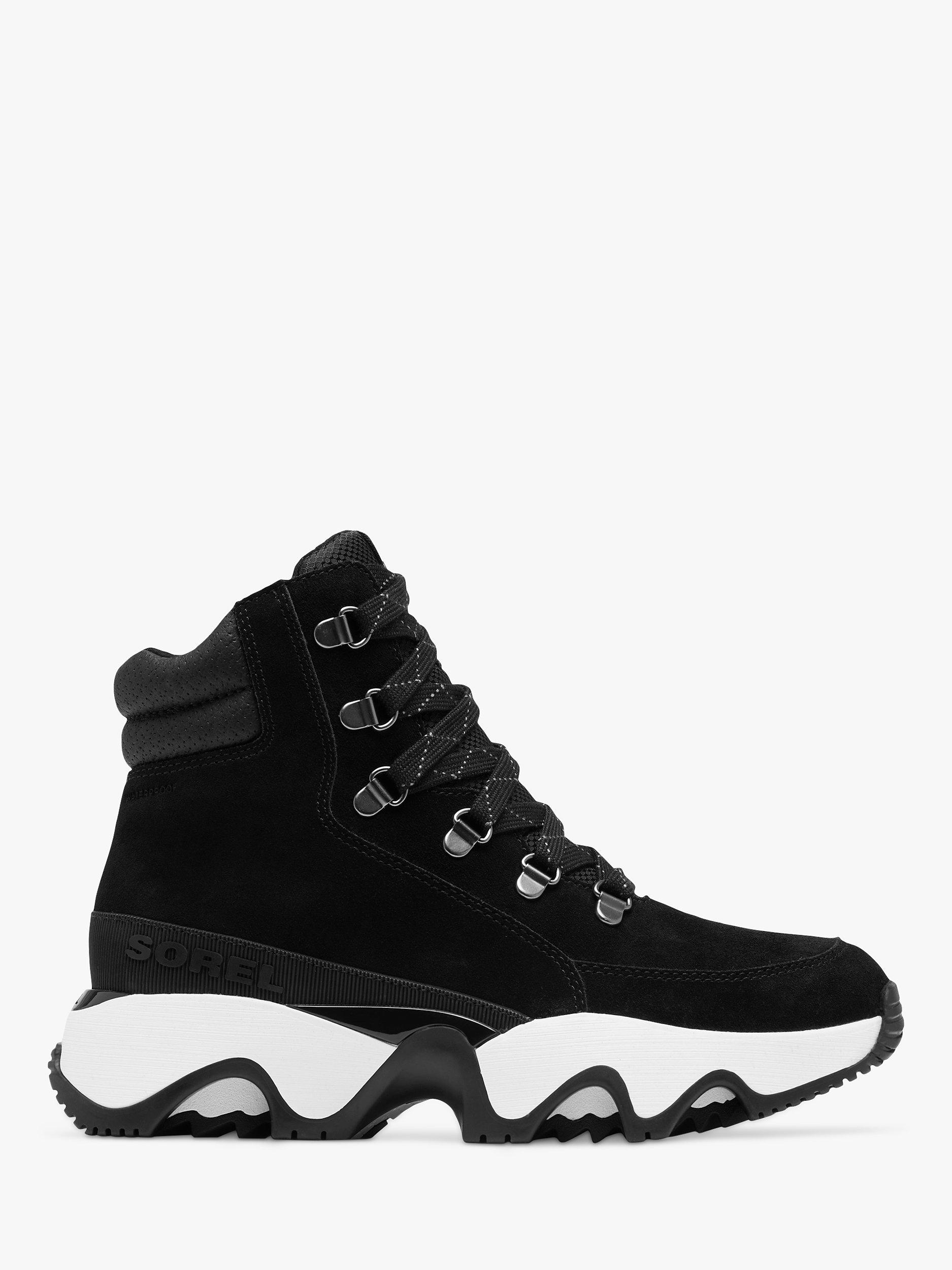 SOREL Kinetic Impact Conquest Waterproof Suede Walking Boots, Black/Sea Salt
