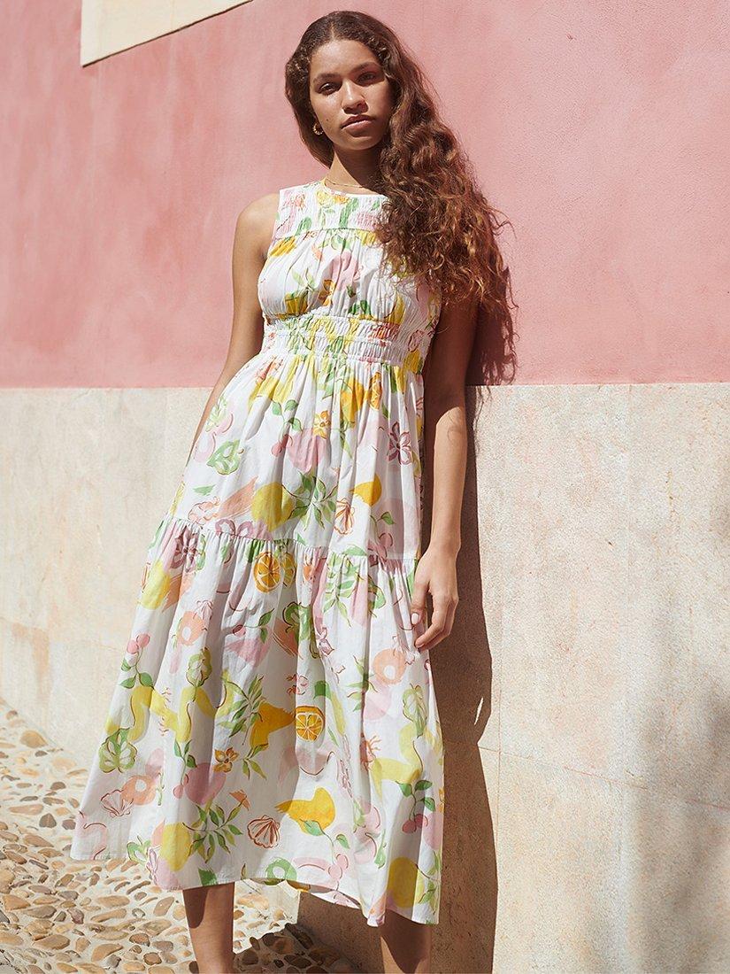 Nobody's Child Elora Tiered Midi Dress, Multi