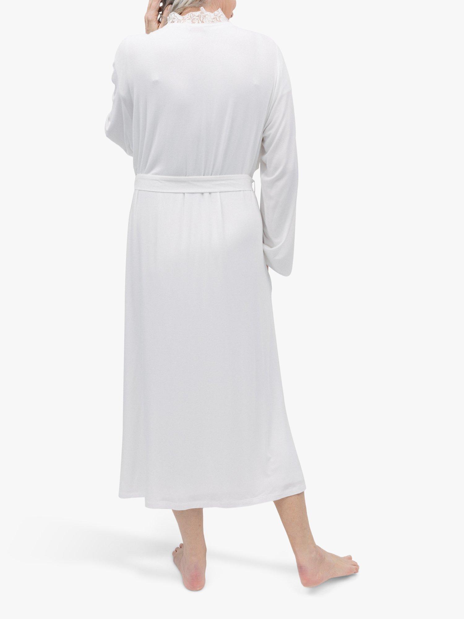 Product image 2 of 4, which shows Cyberjammies Evette Lace Trim Dressing Gown, White, 18